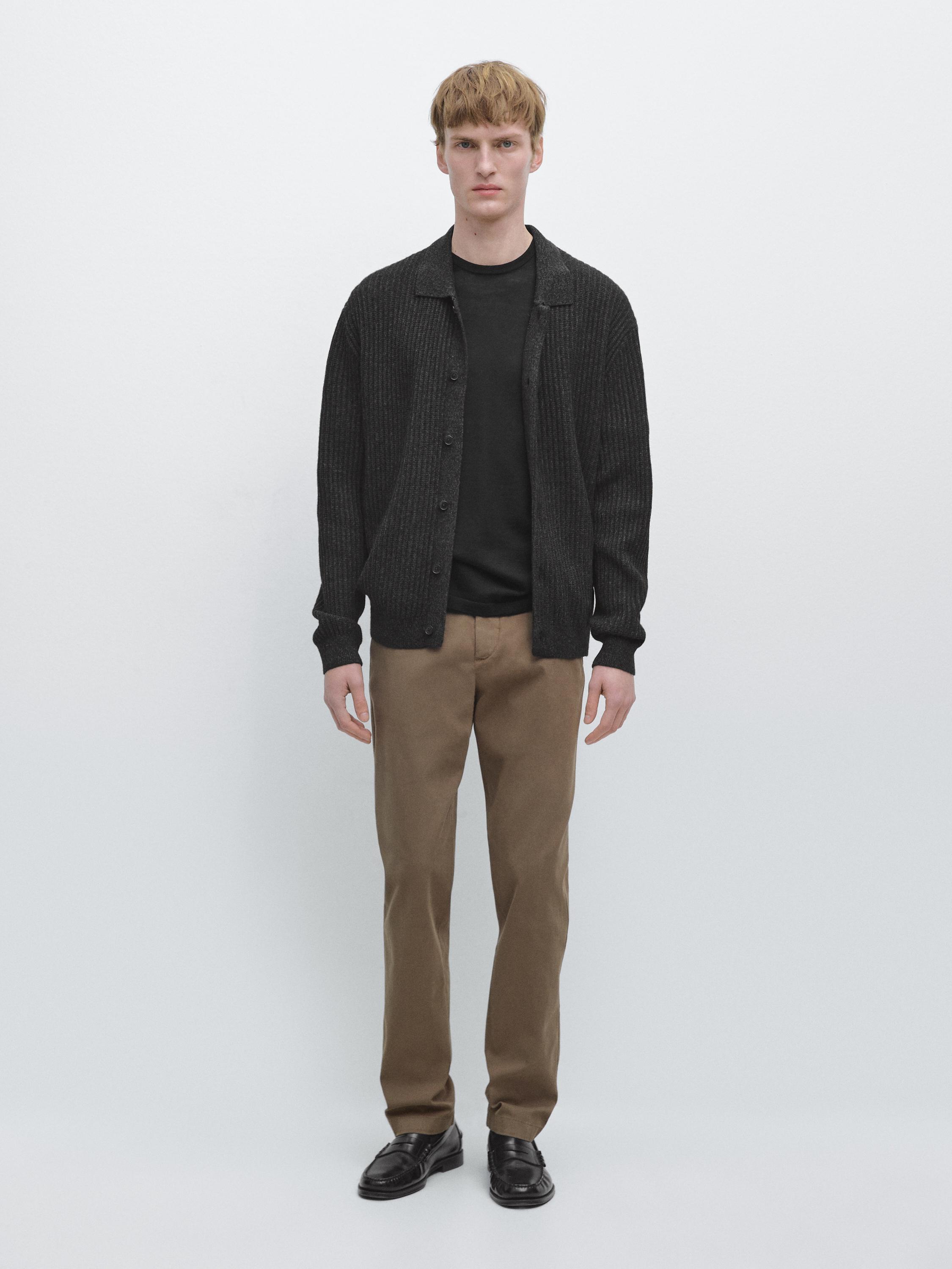 Зауженные брюки из рельефной ткани