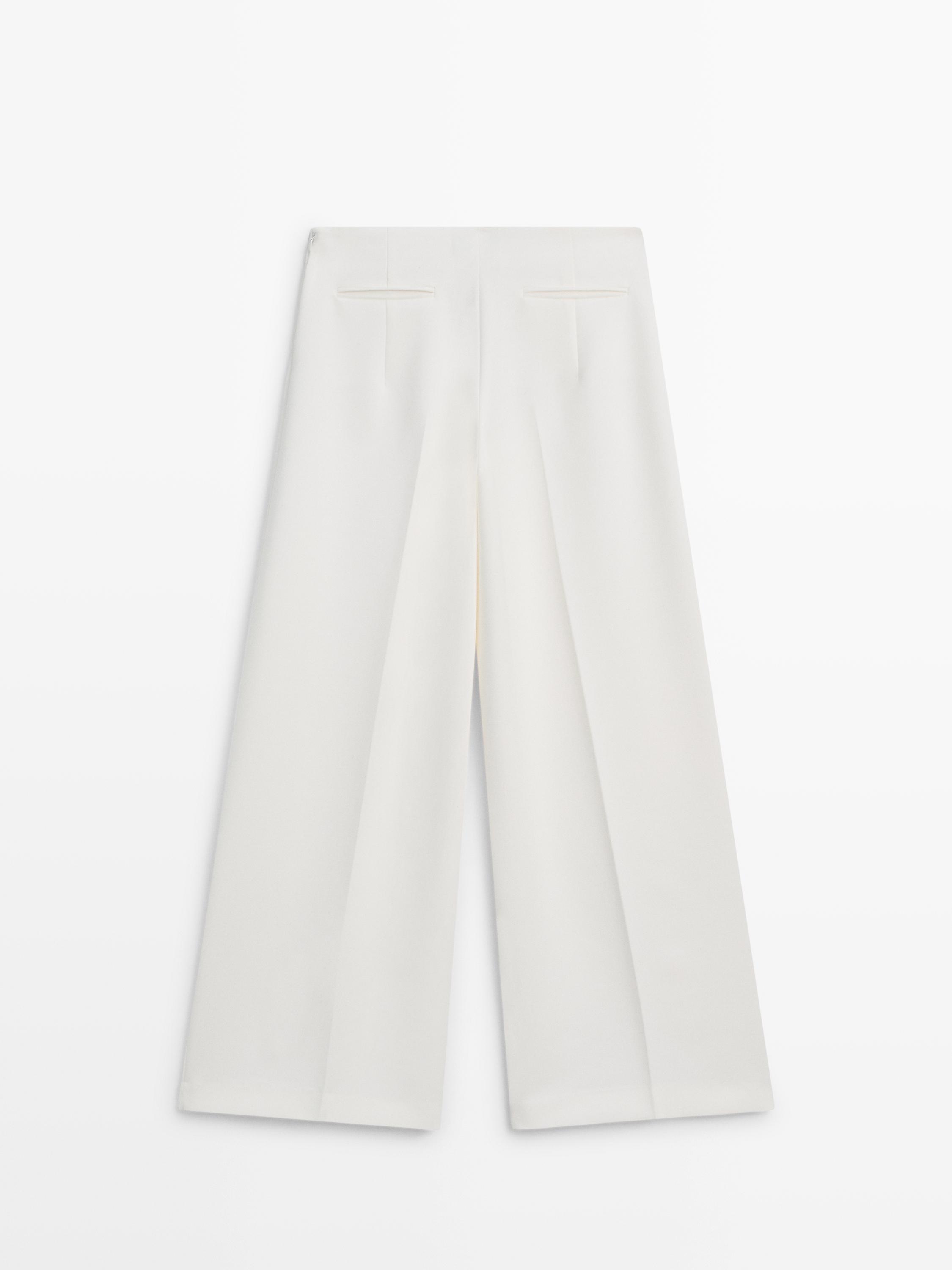 Wide-leg voluminous trousers — CREAM