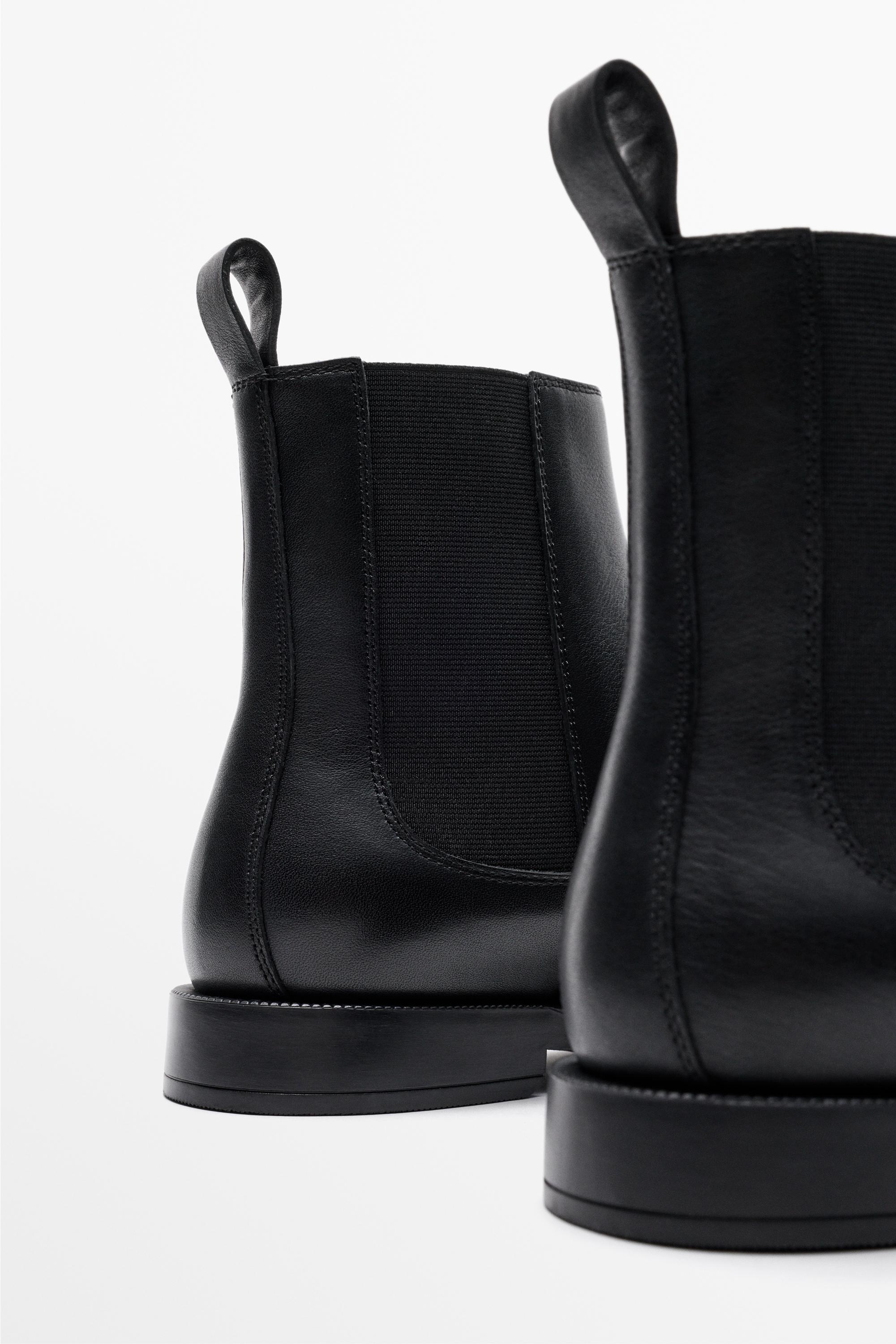 Leather Chelsea ankle boots — BLACK