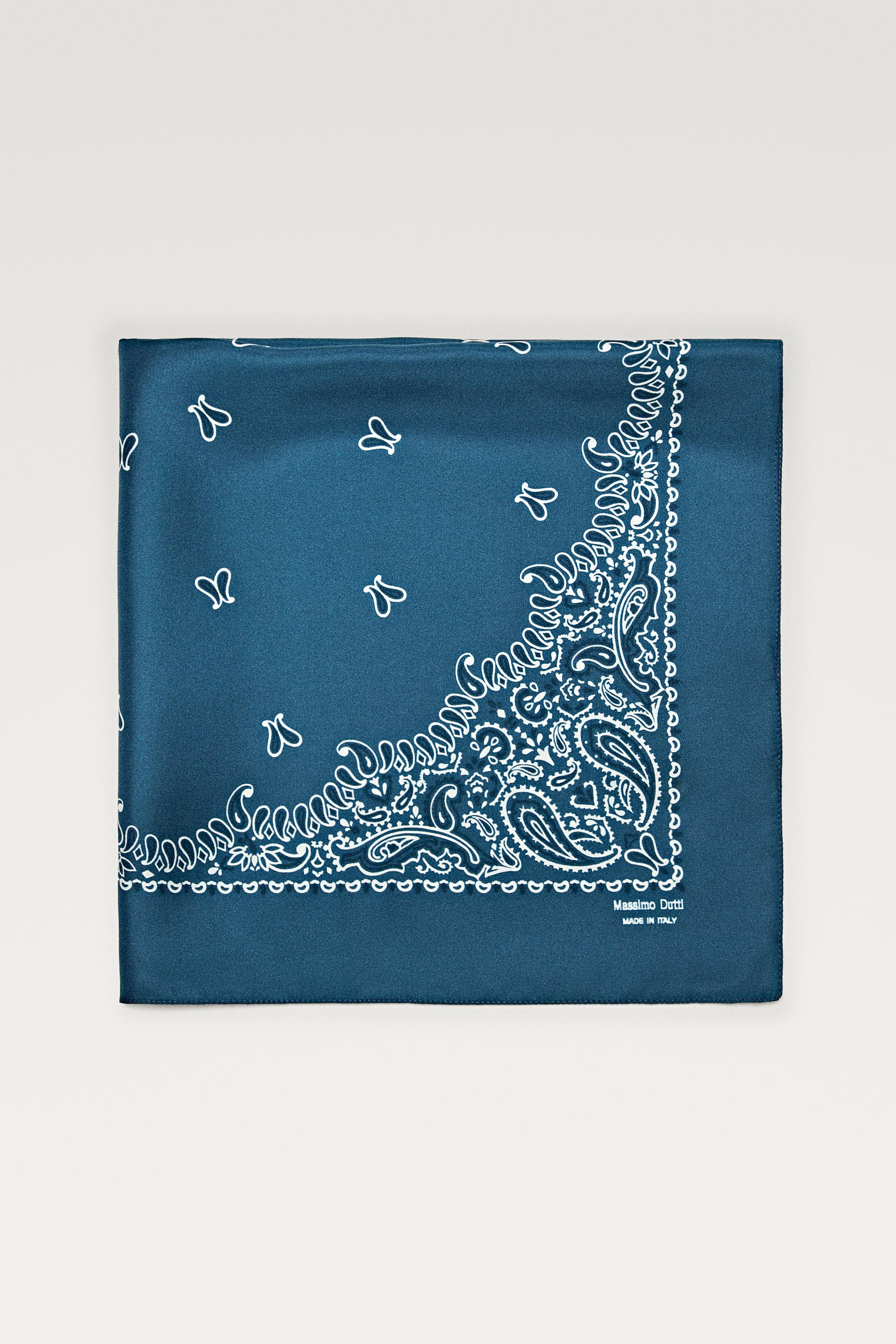 Paisley print scarf — MEDIUM BLUE
