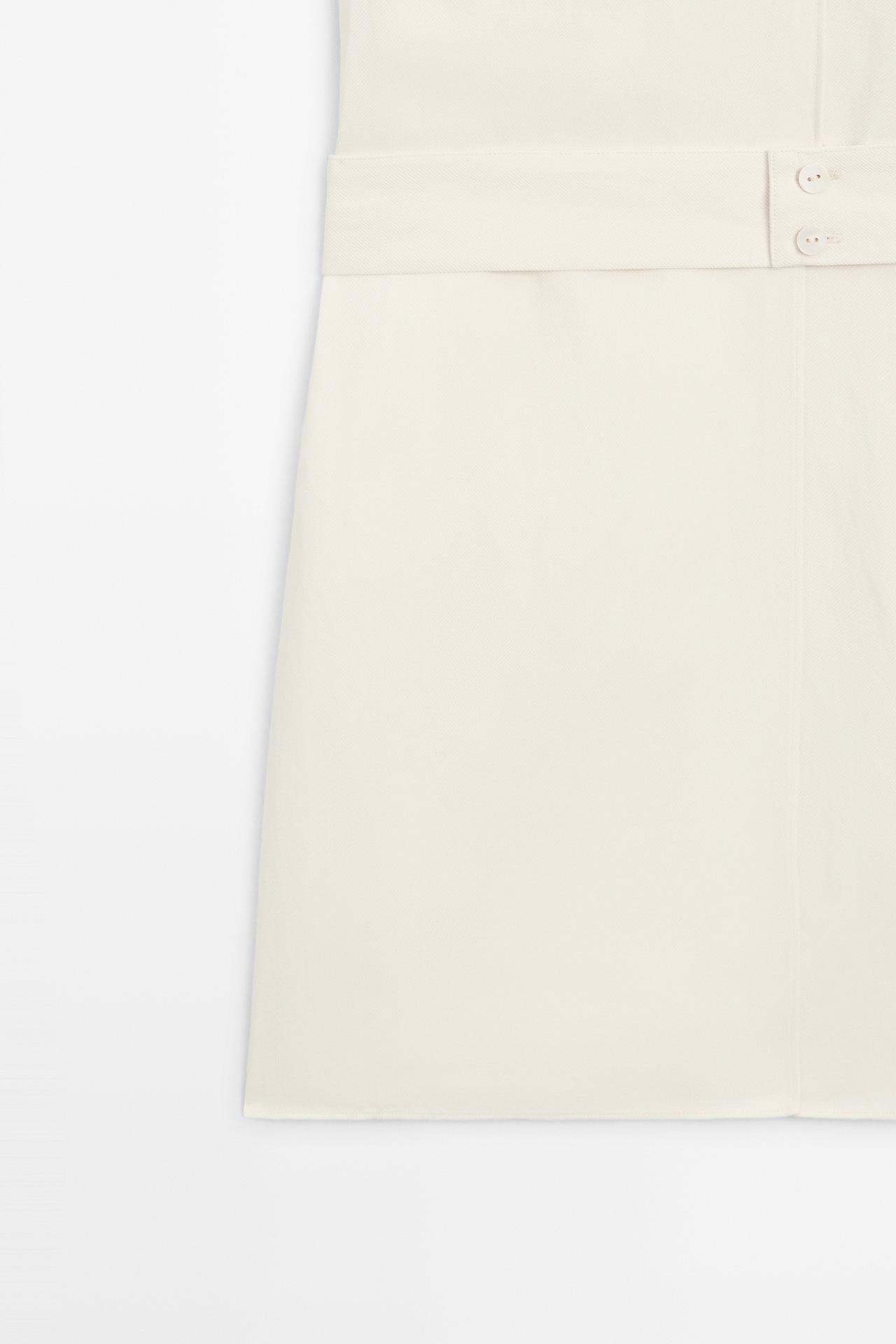 Flowing linen blend vest with belt detail — Off white