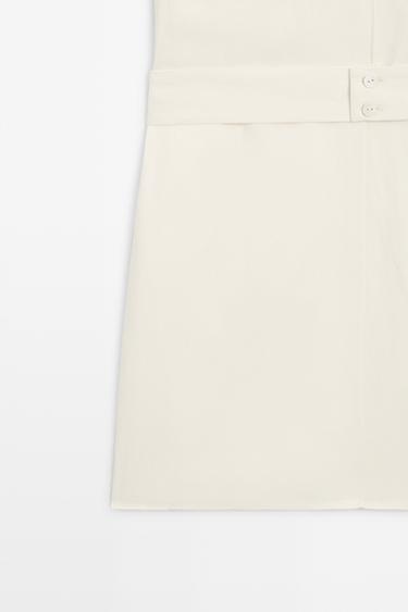 Flowing linen blend vest with belt detail — Off white 7