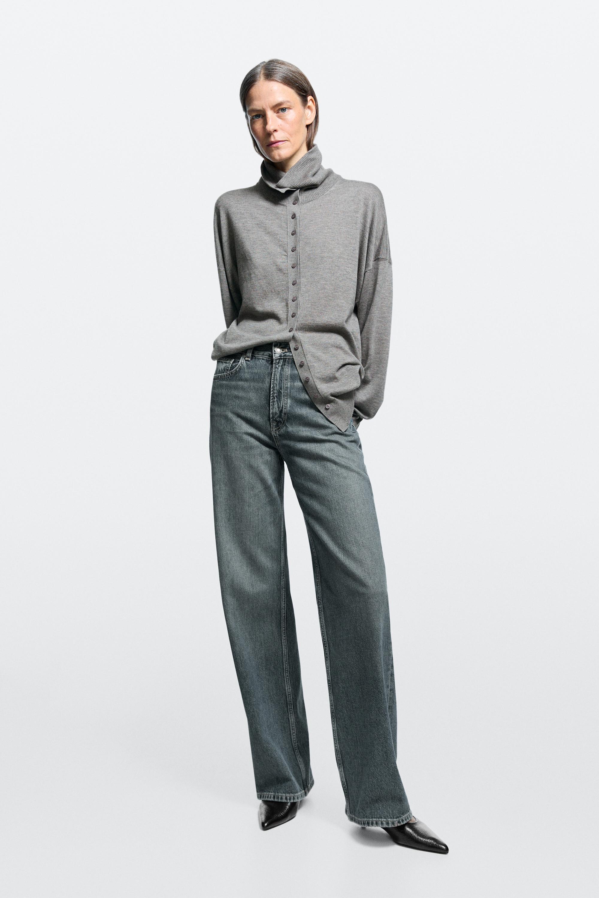 High-waist wide-leg jeans