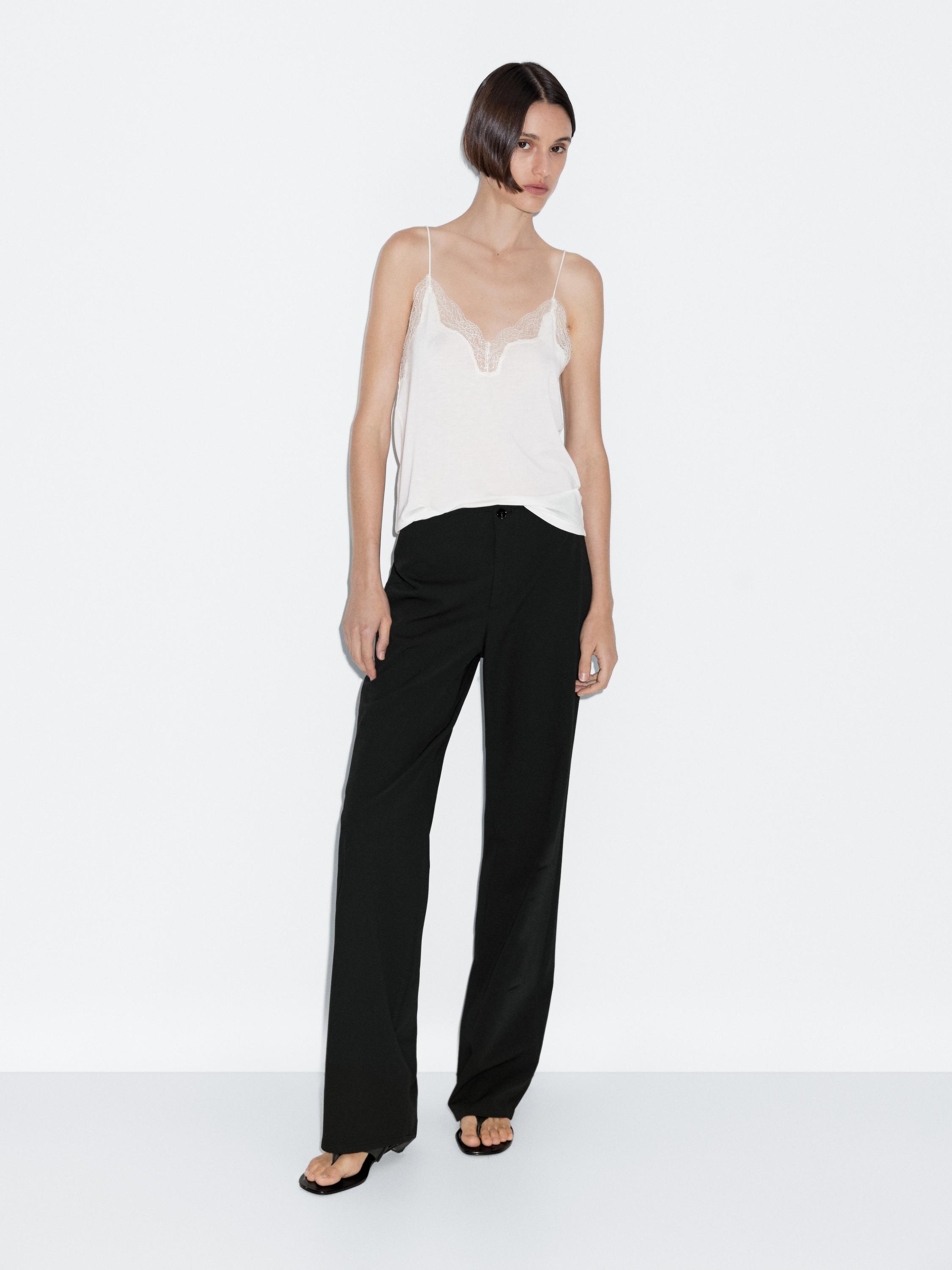 Pantalon straight mid-rise