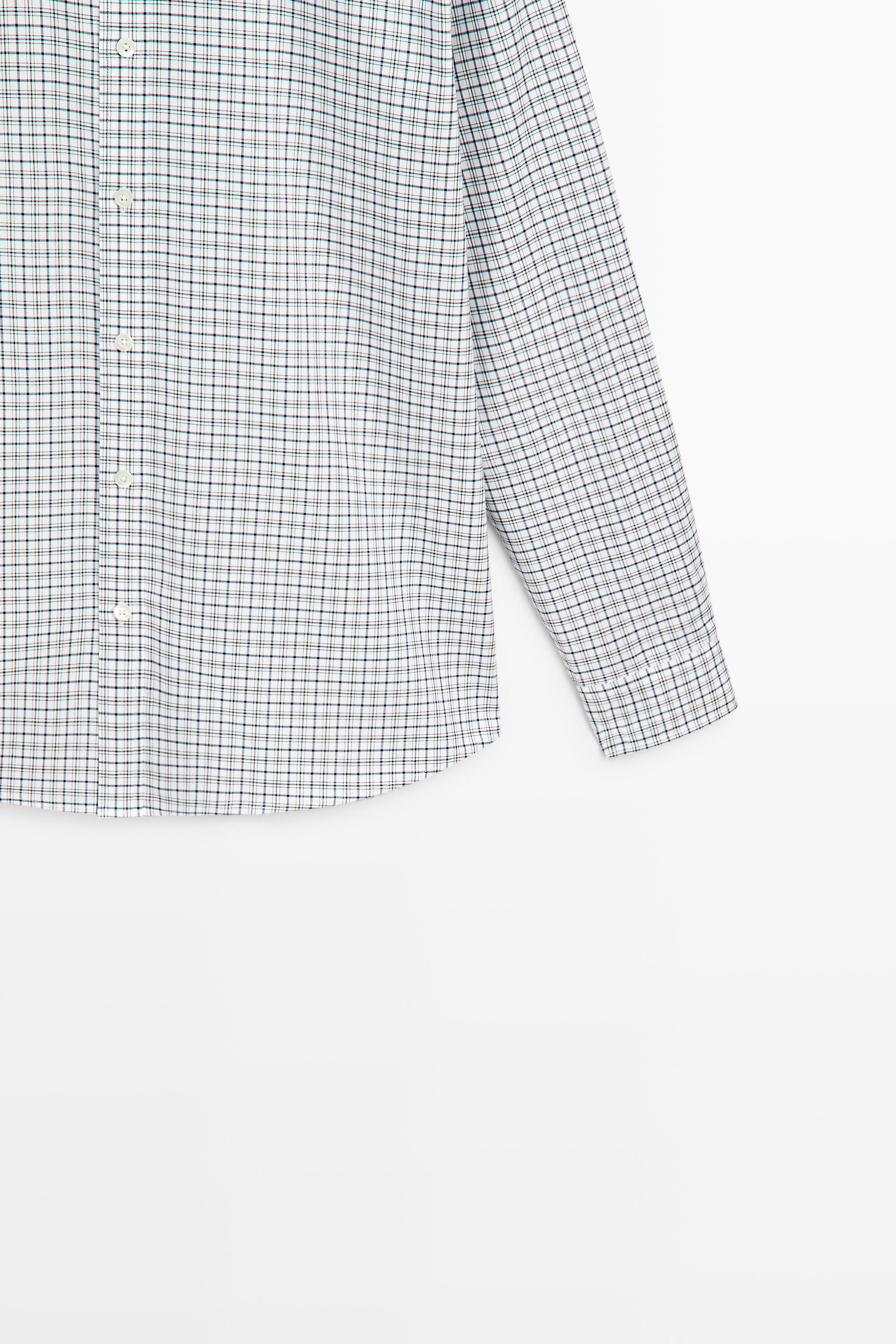 100% cotton regular fit check shirt — BLUE