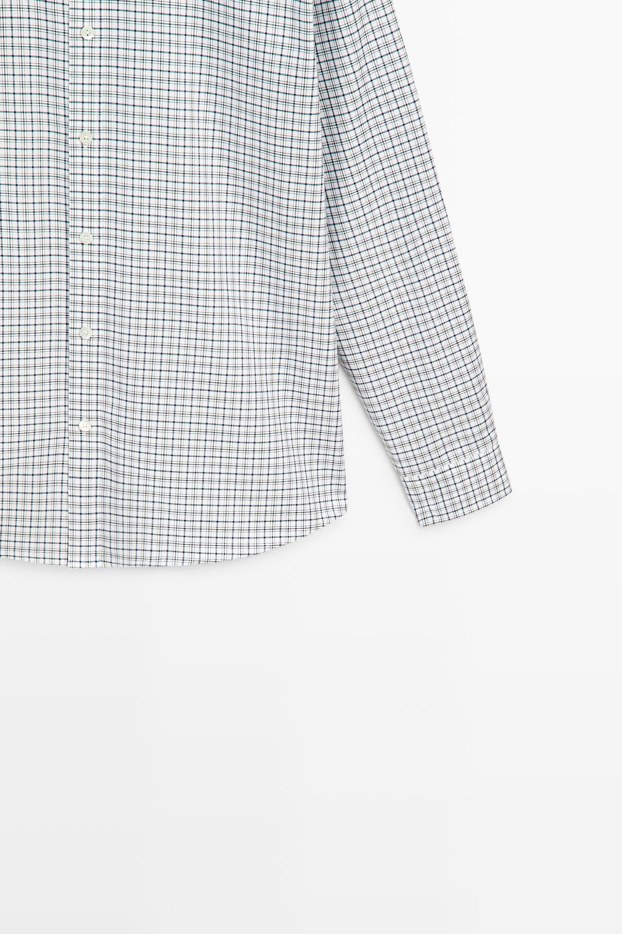 100% cotton regular fit check shirt — BLUE