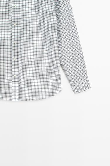 100% cotton regular fit check shirt — BLUE 7