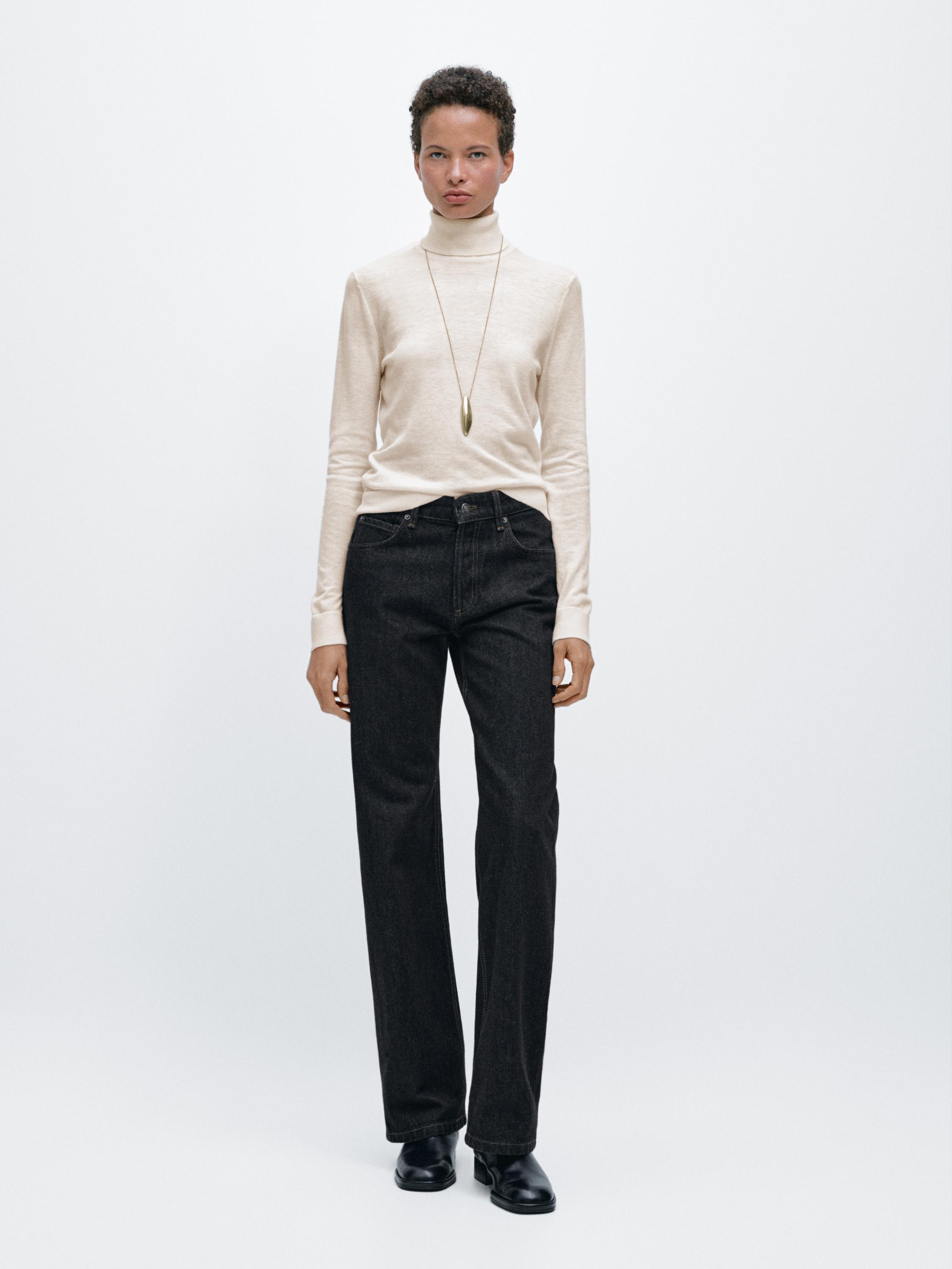 Mid-rise wide-leg jeans — DARK BLUE