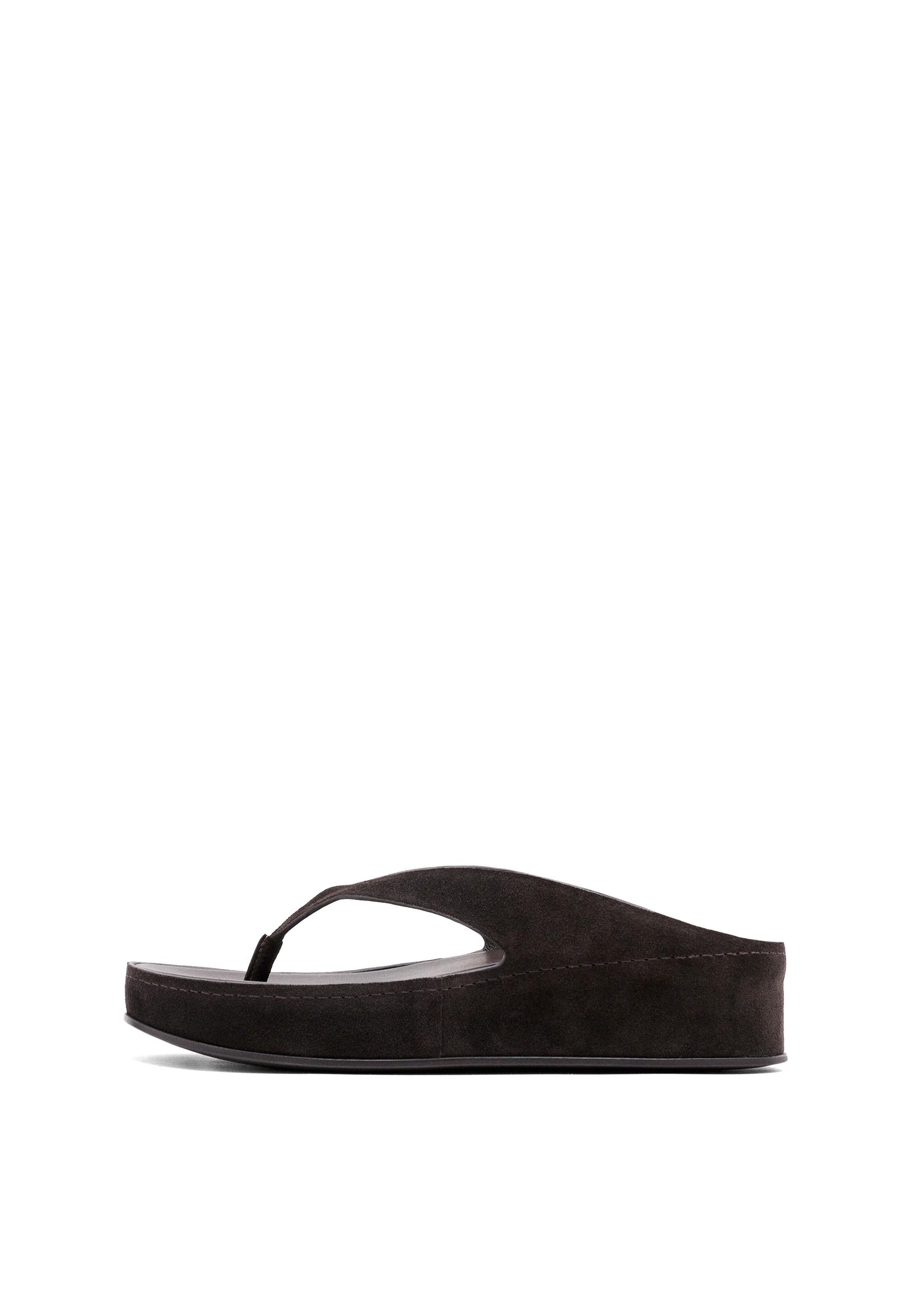 Leather platform sandals — BROWN