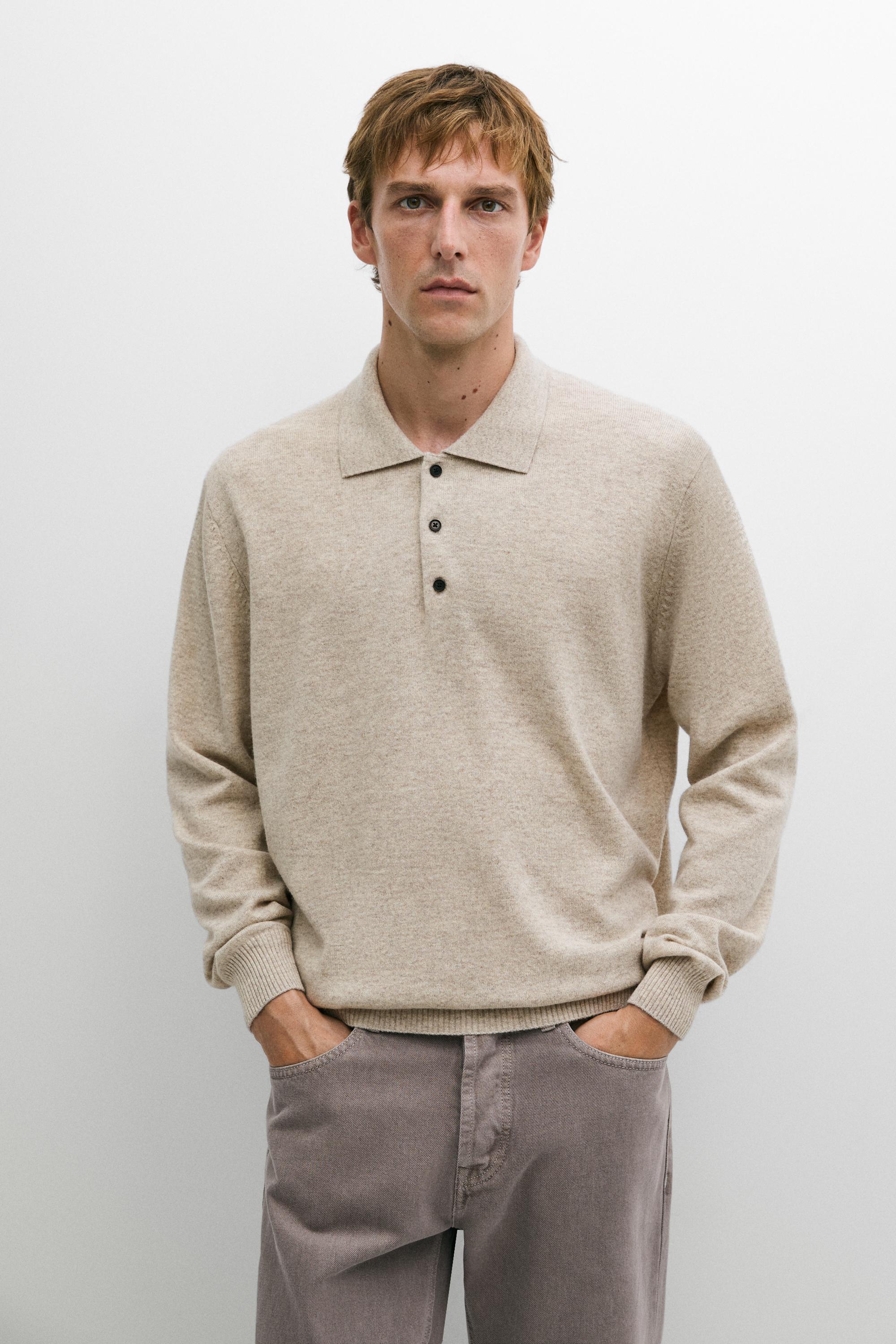 Maglia a polo in misto lana e cashmere