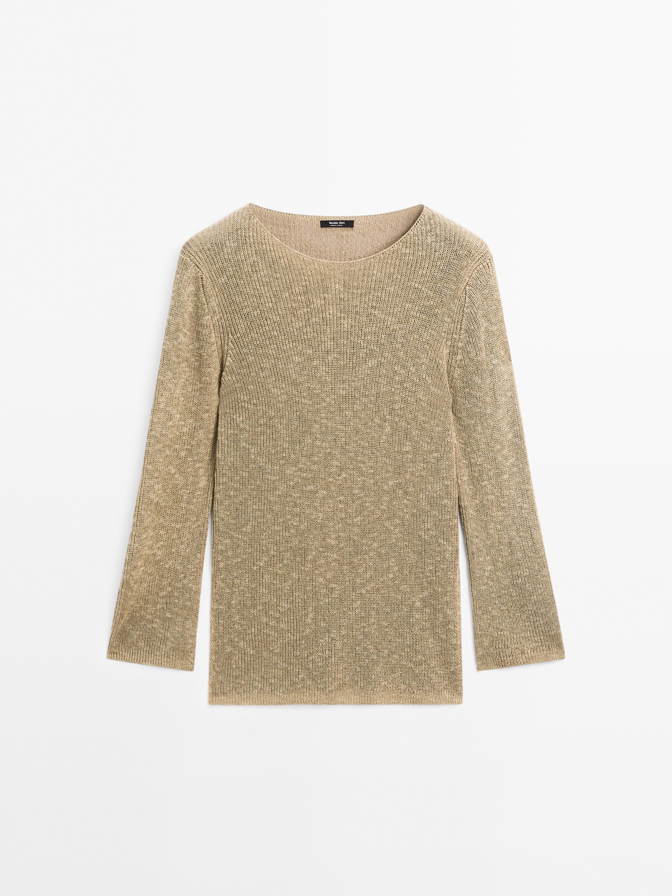 Cotton blend knit sweater