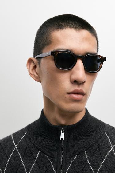 Wool blend argyle knit cardigan — CHARCOAL 8