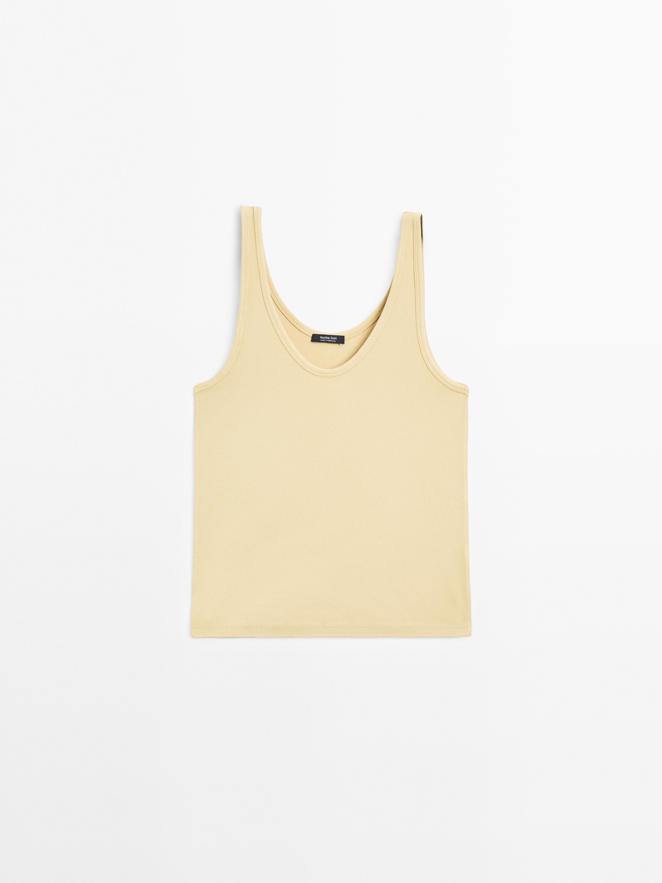 Cotton blend strappy top