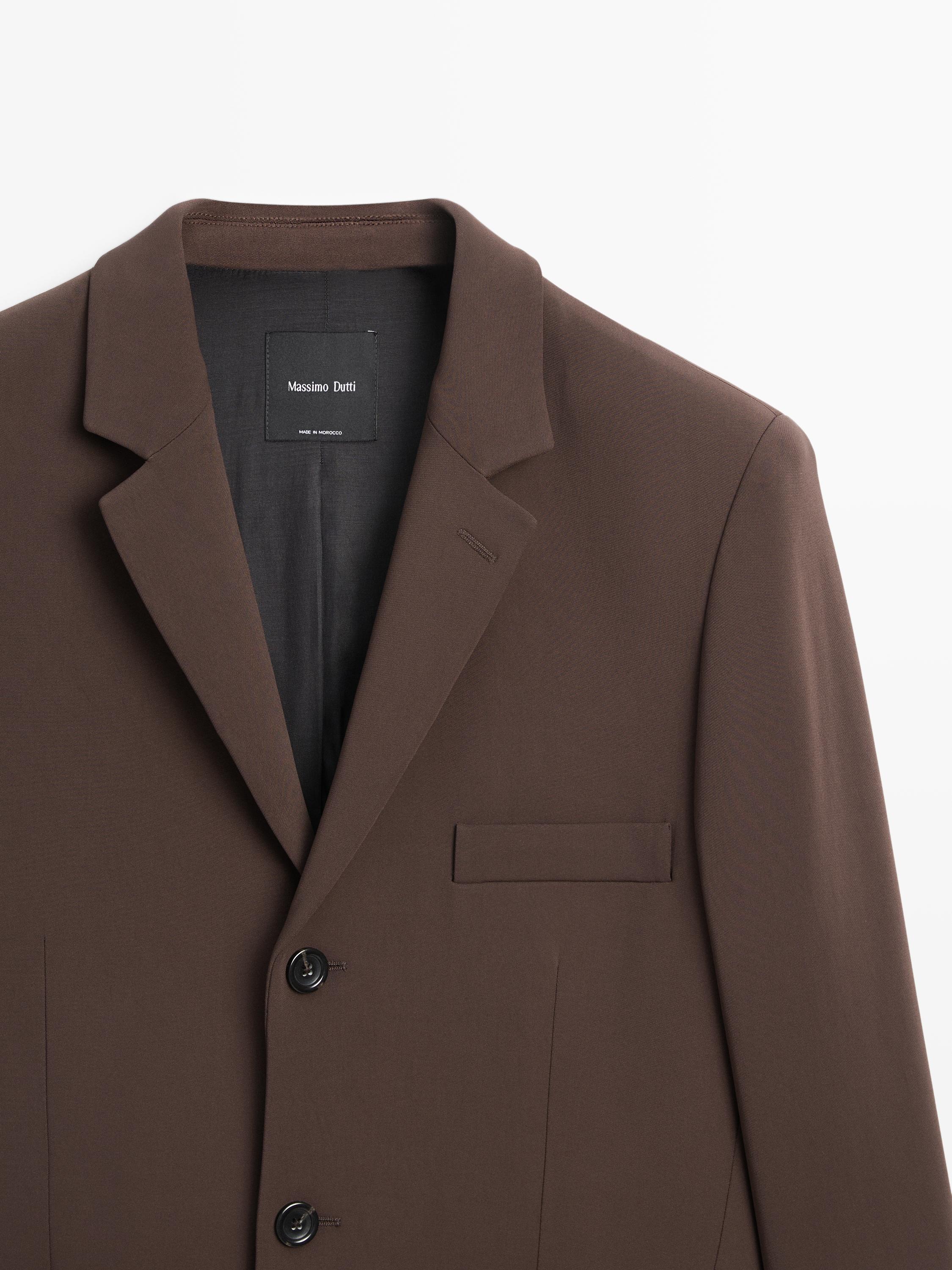 Crepe blazer — Chocolate