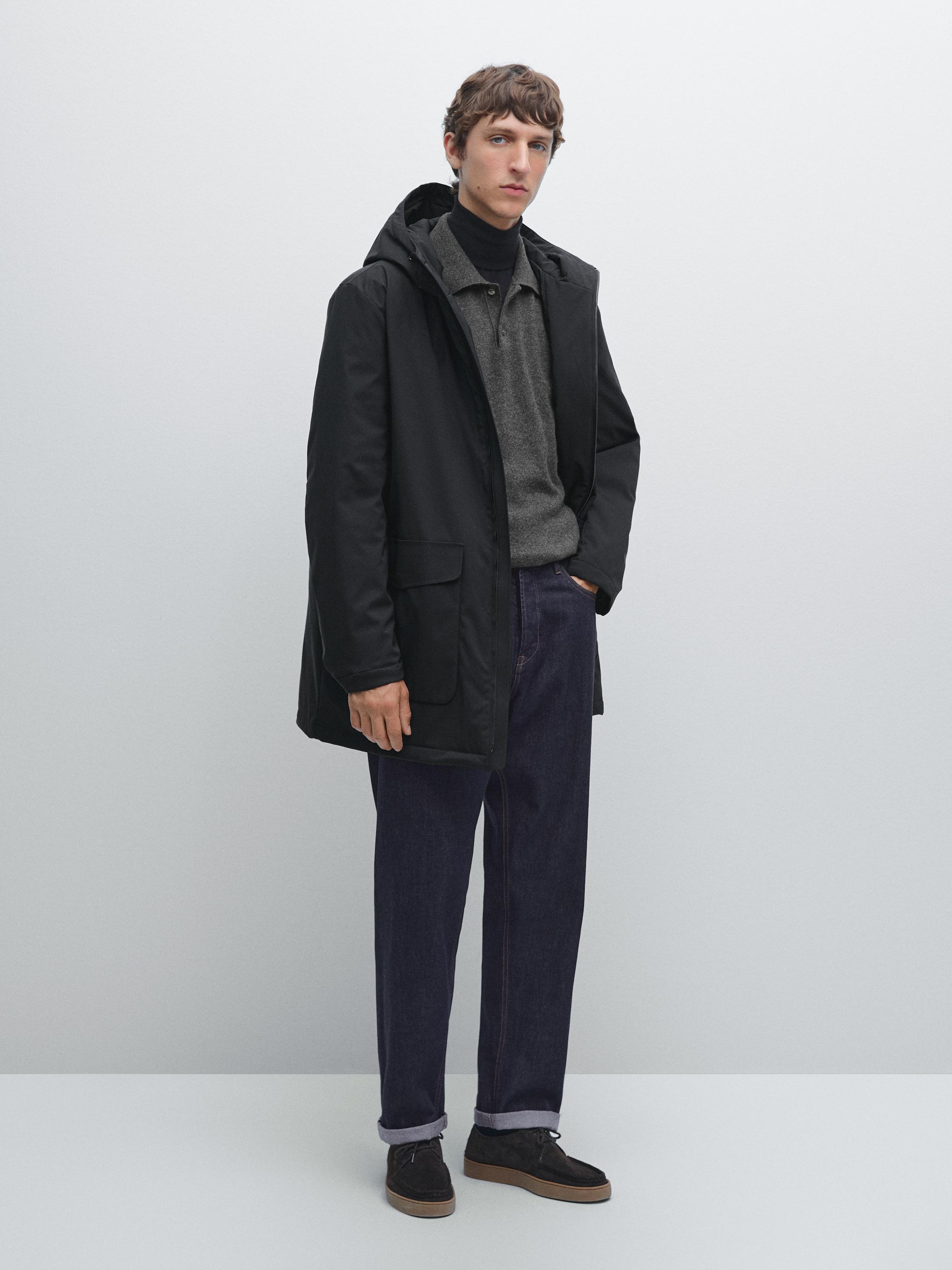 Lightweight quilted parka with hood