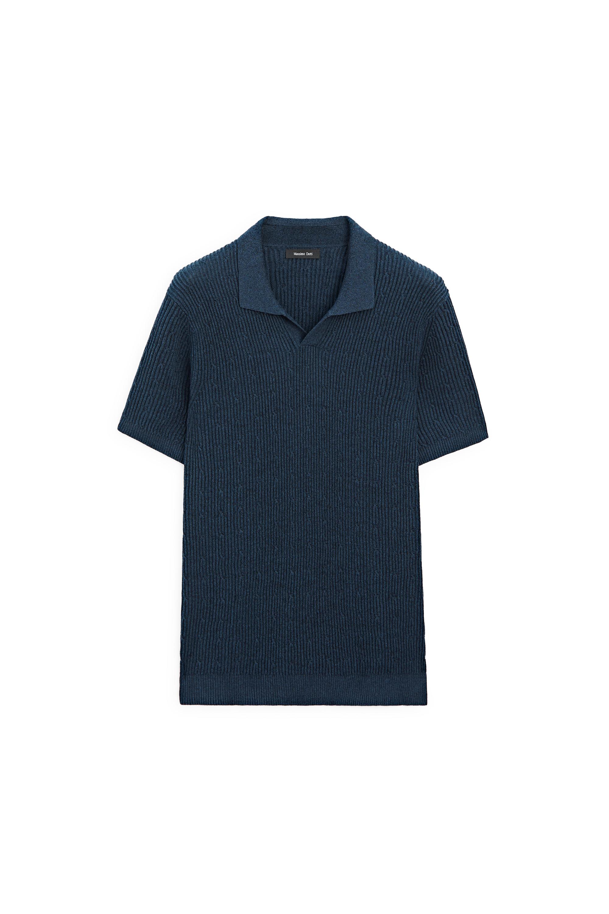 Cable-knit polo sweater - LIMITED EDITION — NAVY BLUE