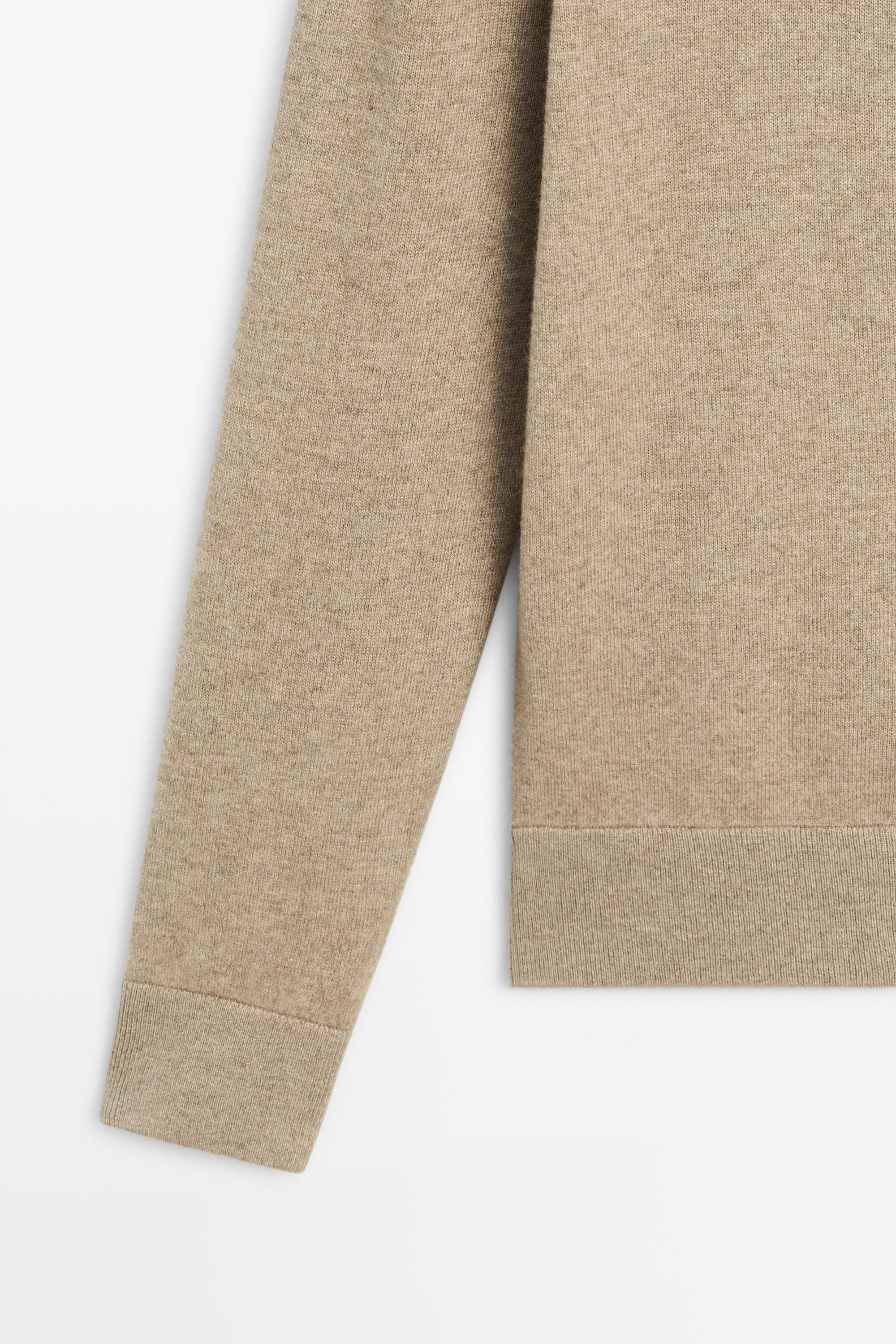 Wool blend cardigan with zip detail — Washed
