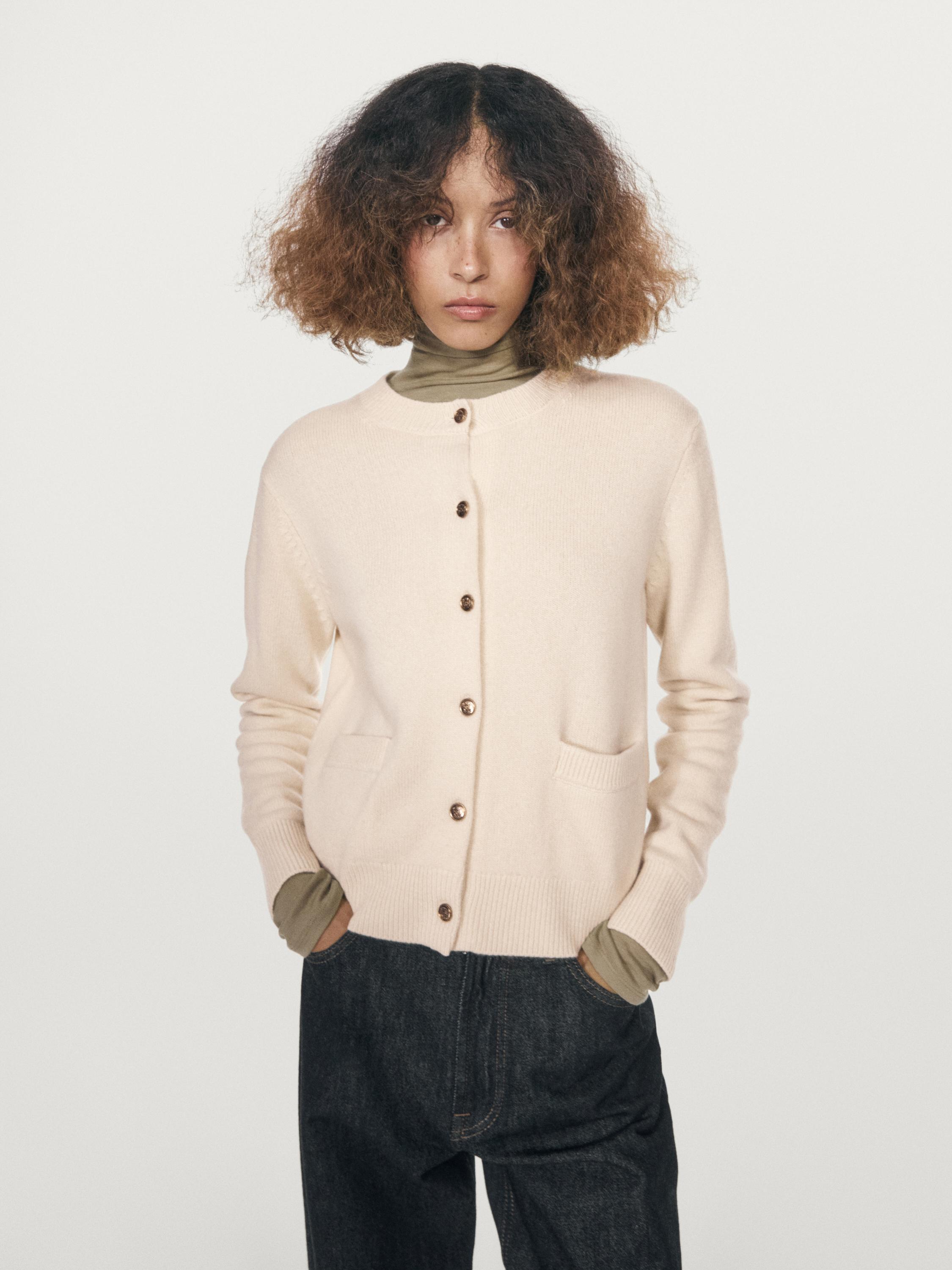 Gold button knit cardigan