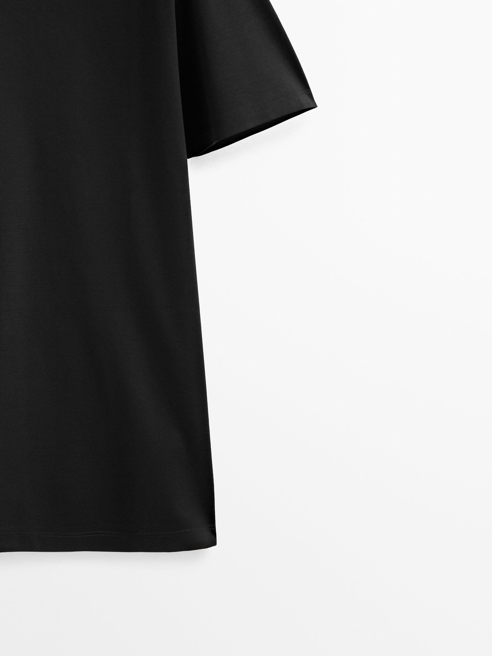 100% mercerised cotton T-shirt — BLACK