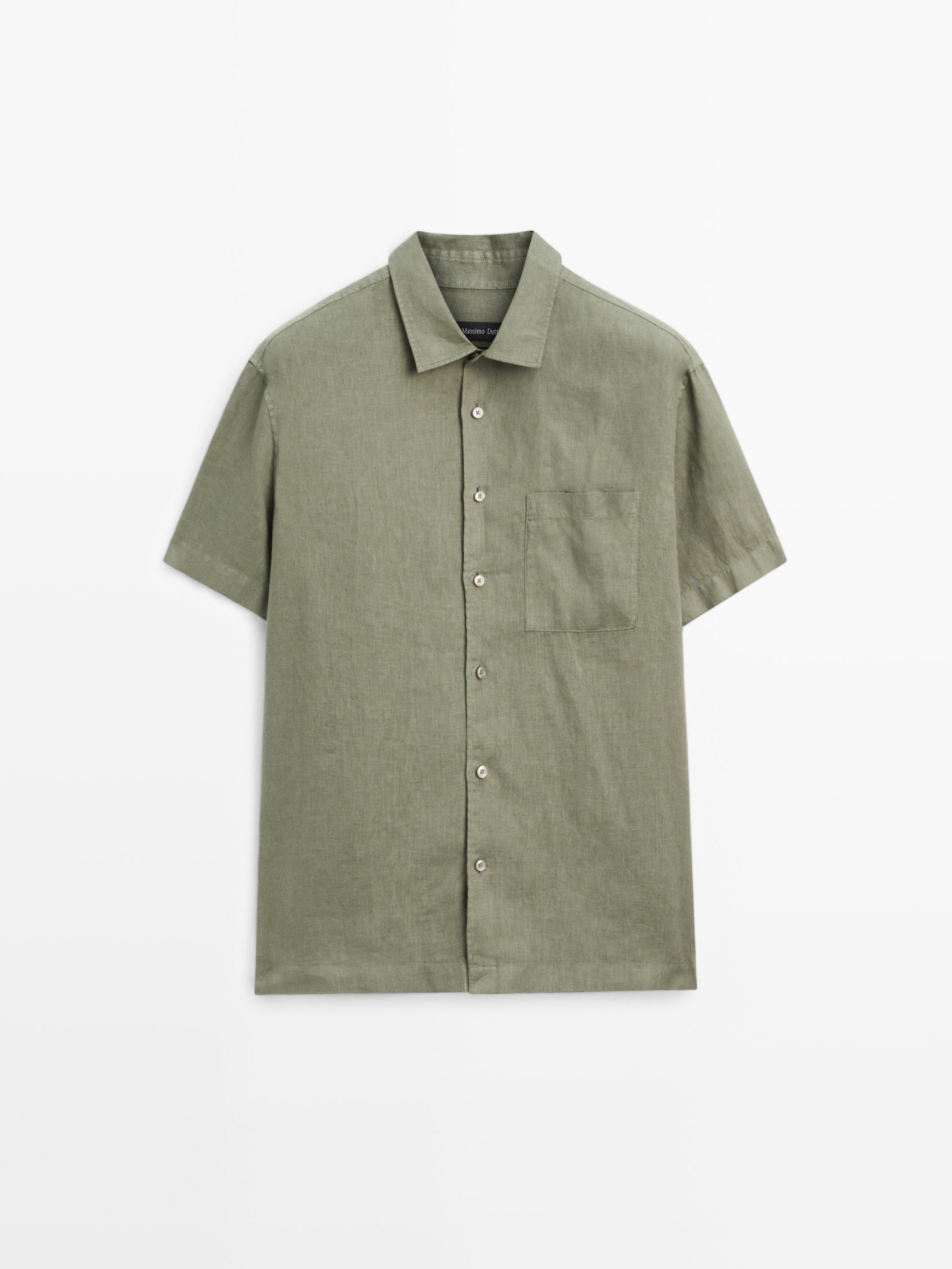 100% linen short sleeve shirt