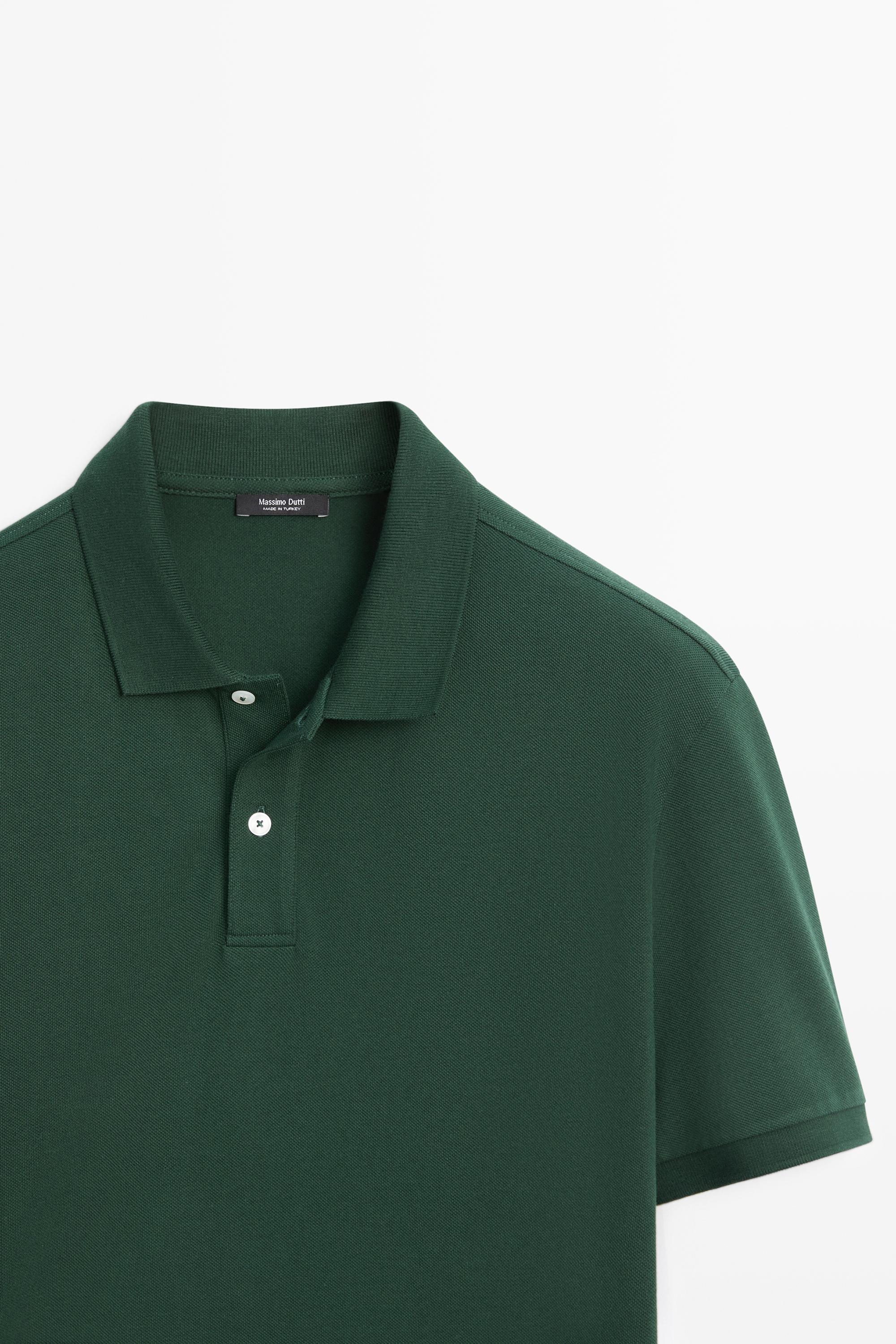 Micro-textured cotton piqué polo shirt — BOTTLE
