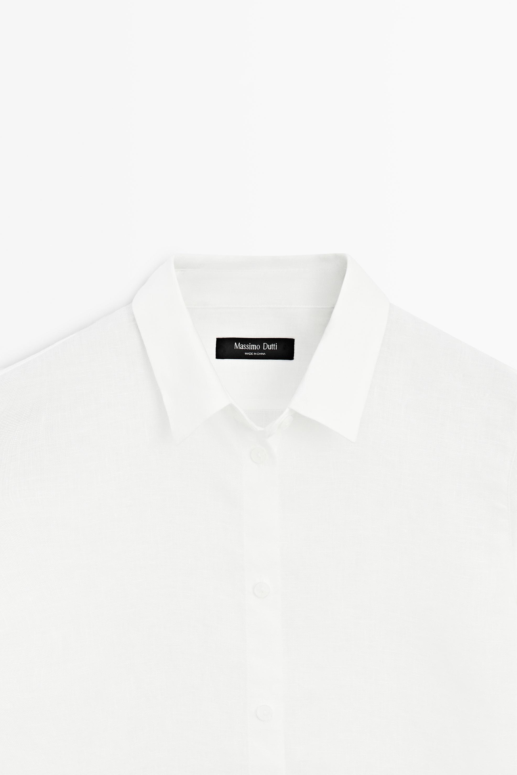 Flowing 100% linen shirt — WHITE