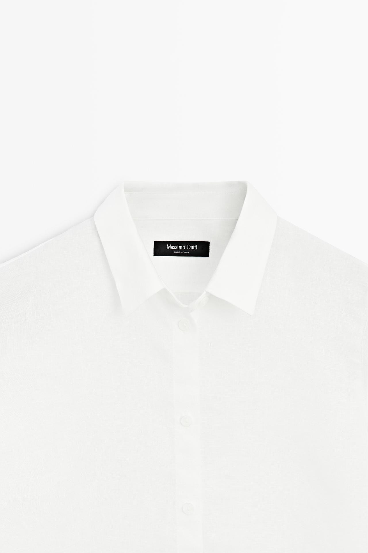 Flowing 100% linen shirt — WHITE