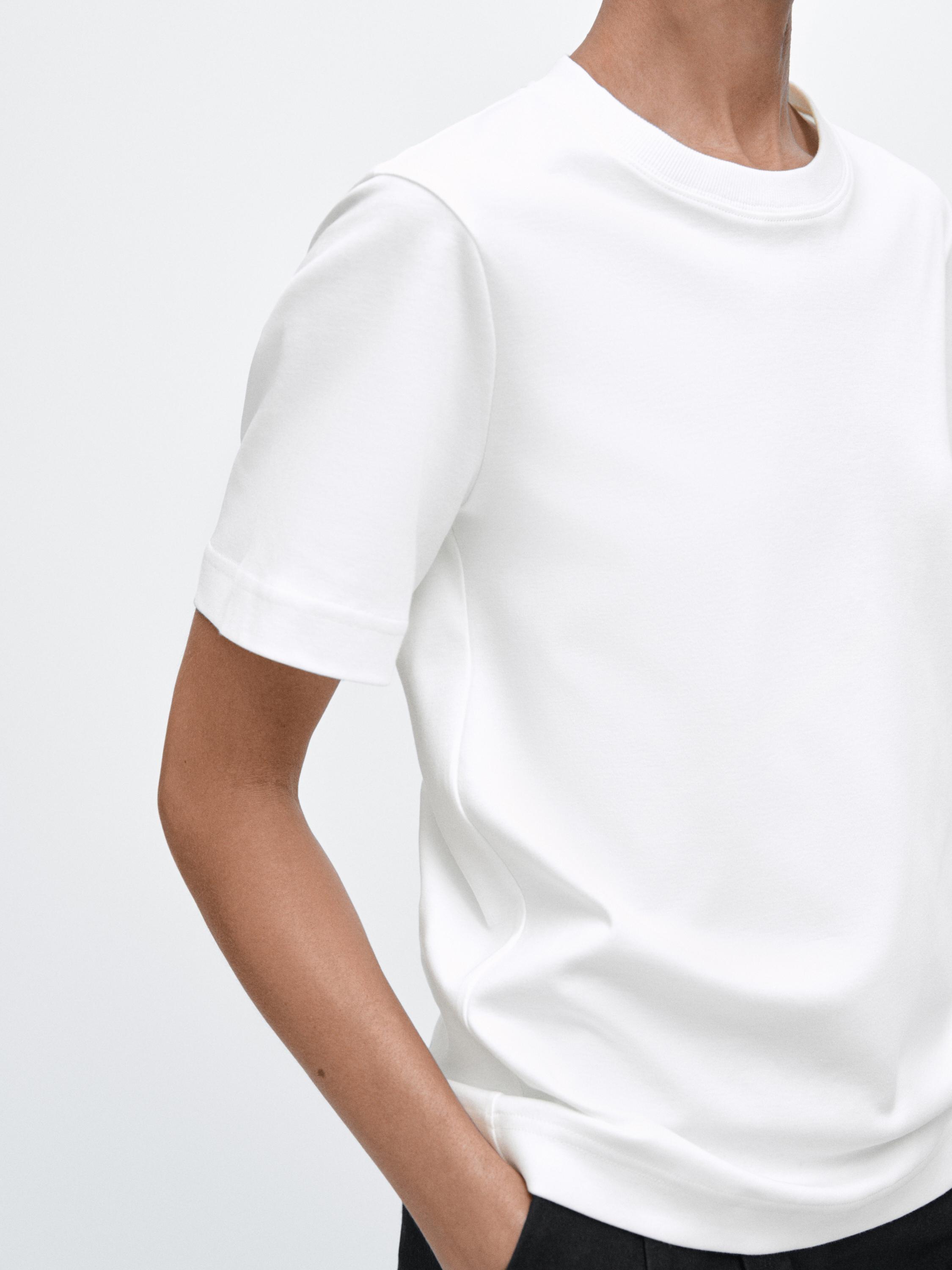 Short sleeve interlock T-shirt — Off white