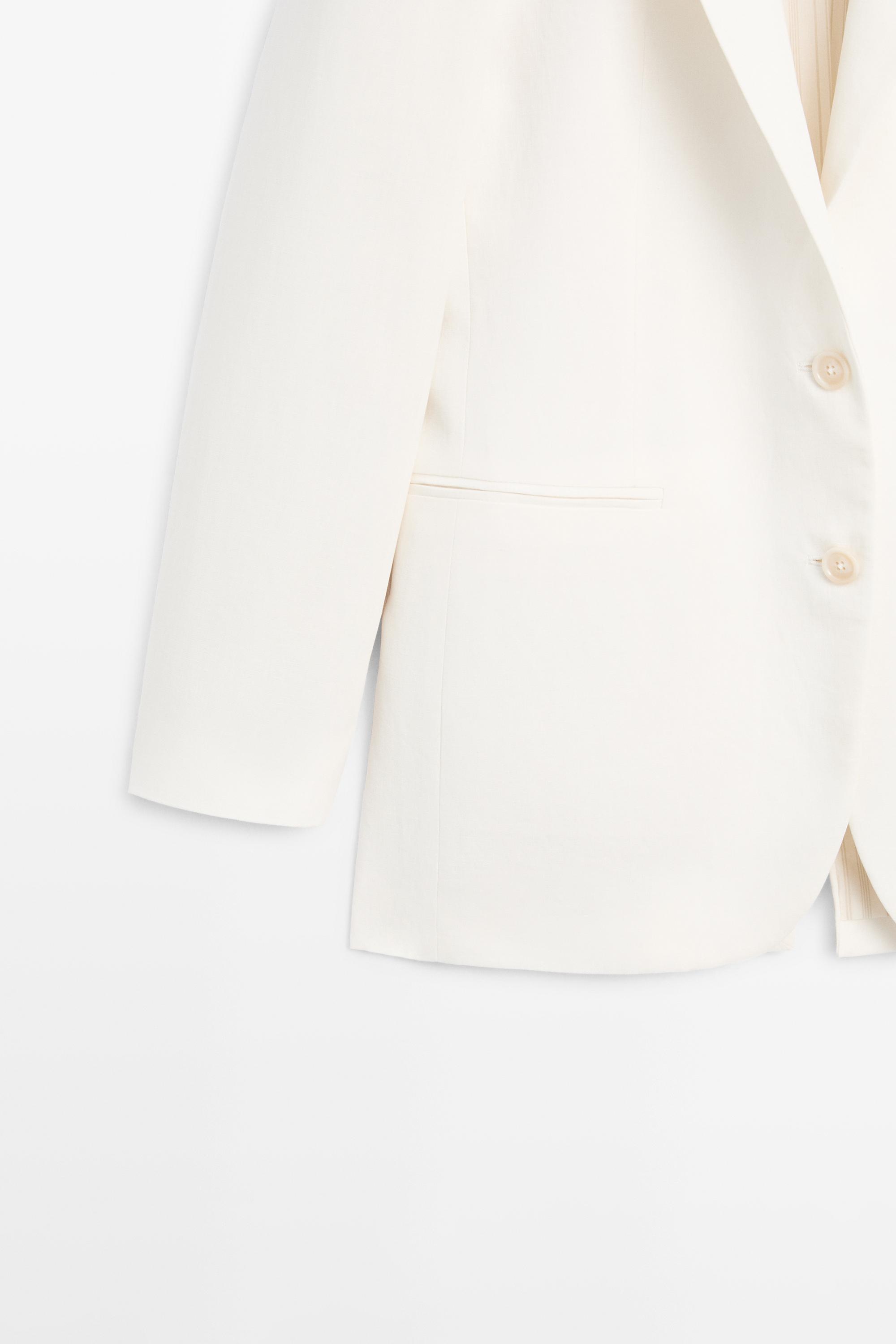 100% linen oversize blazer — Off white