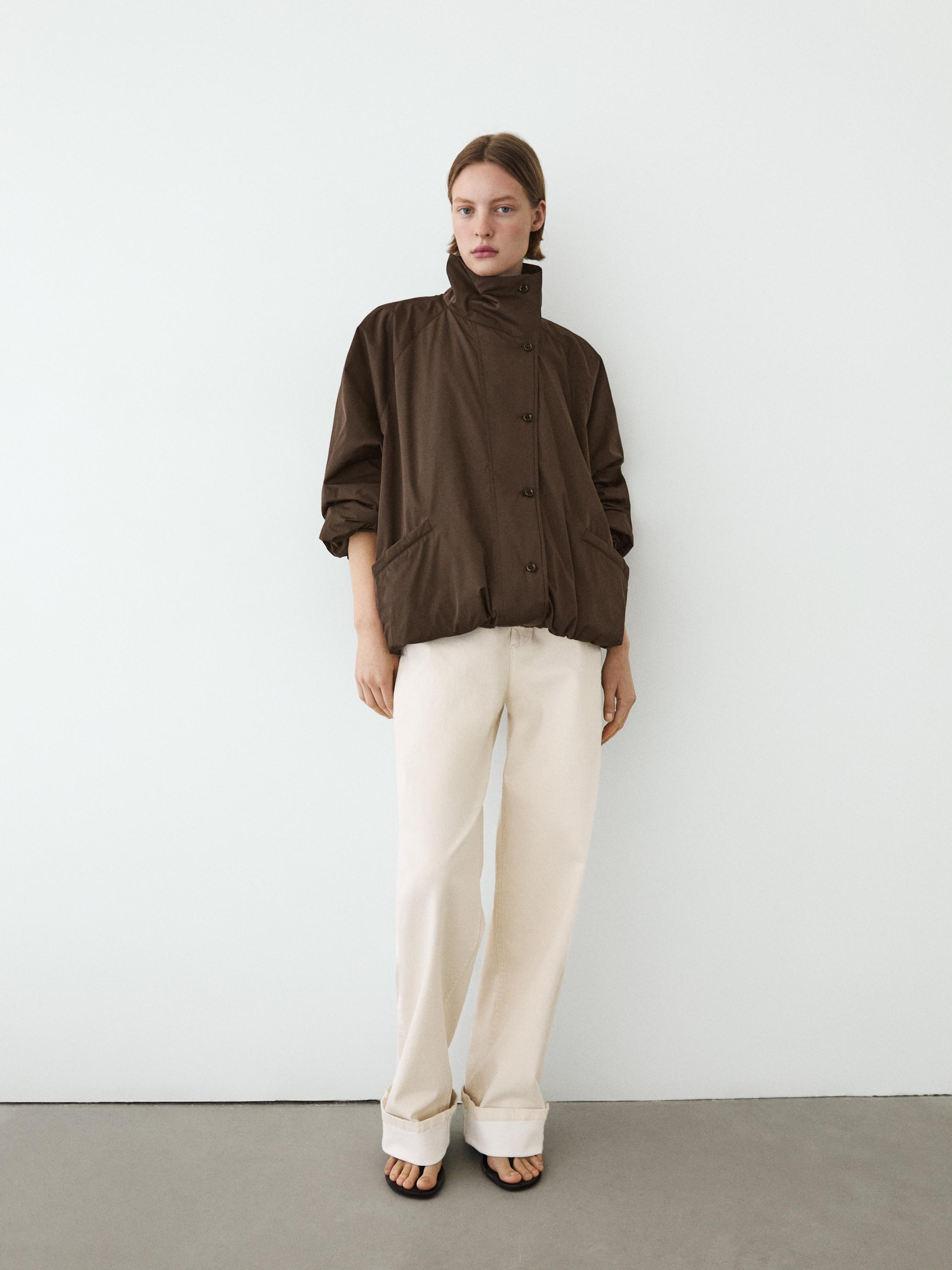 Voluminous puffer jacket — MOLE BROWN