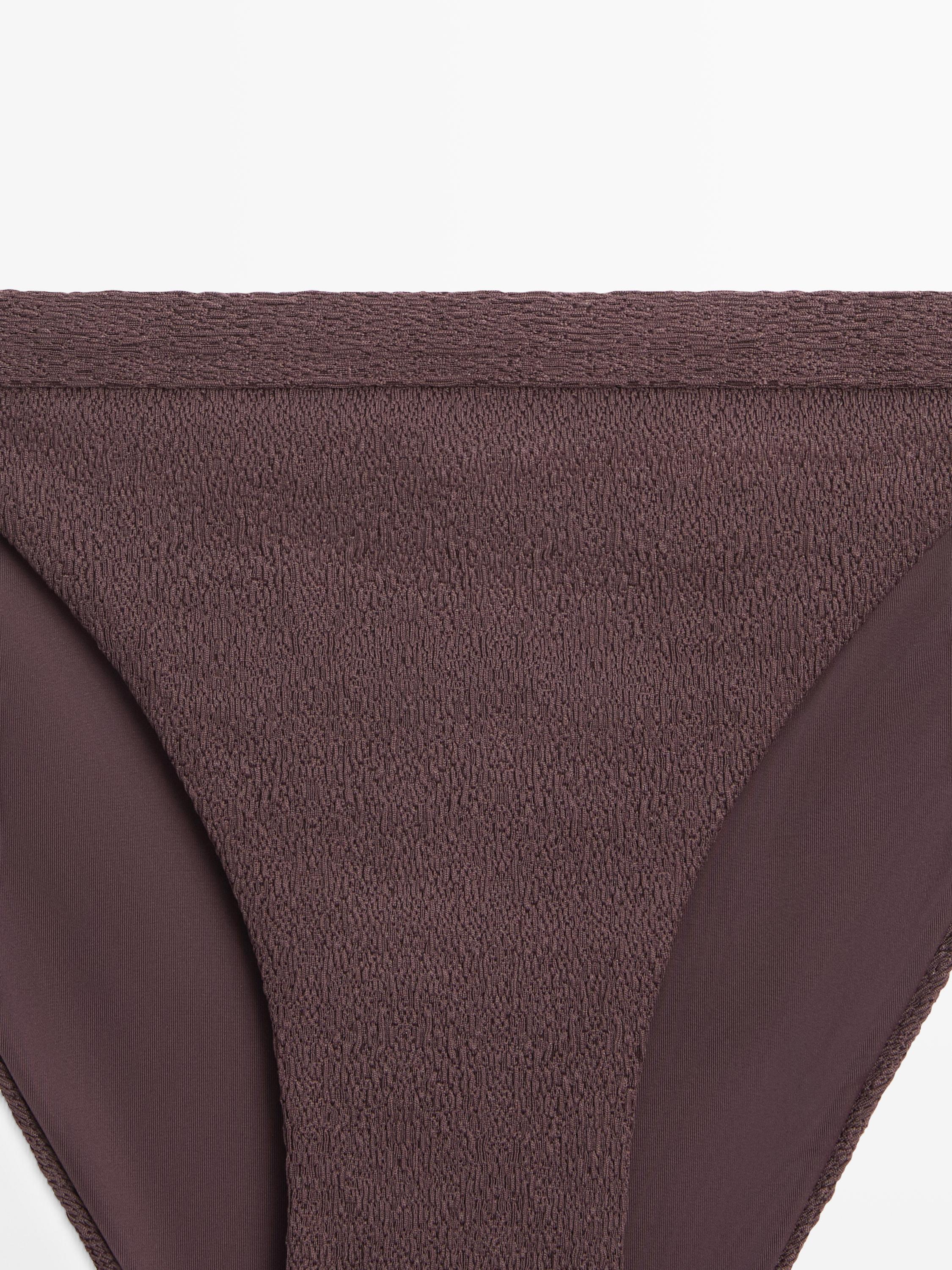 Textured bikini bottoms — BROWN