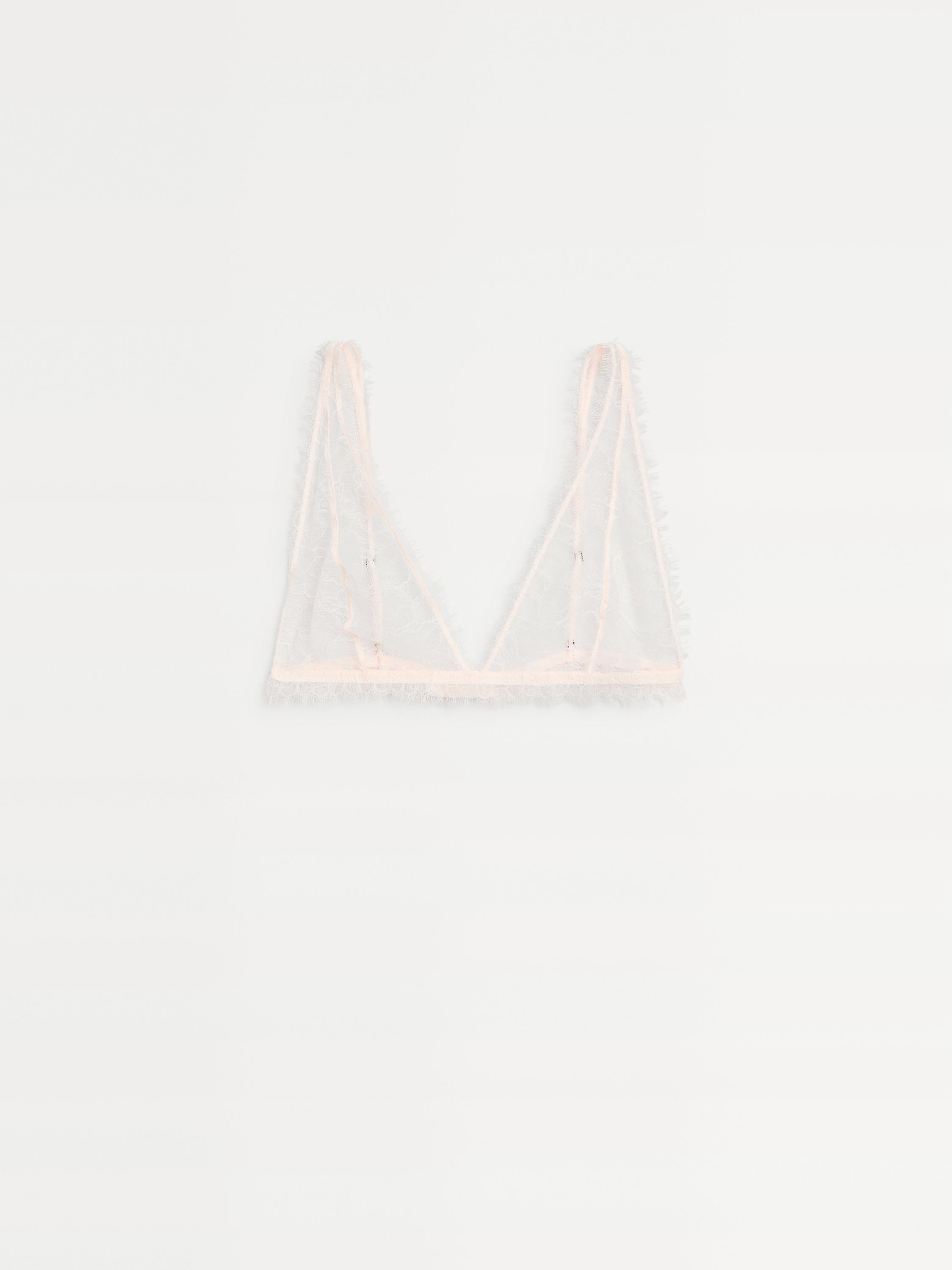 Lace bralette with frayed detail