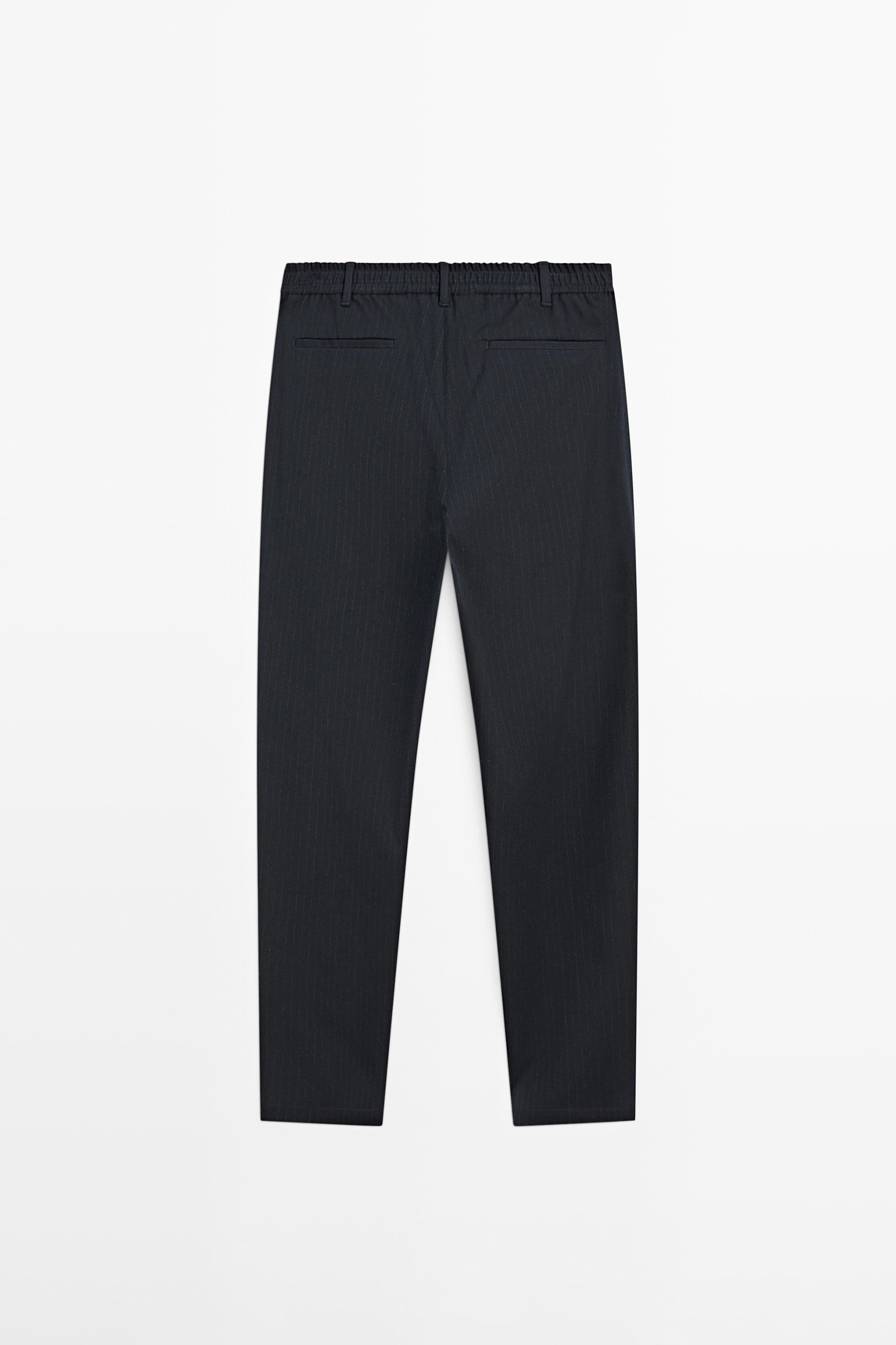 Striped jogger fit trousers — NAVY BLUE