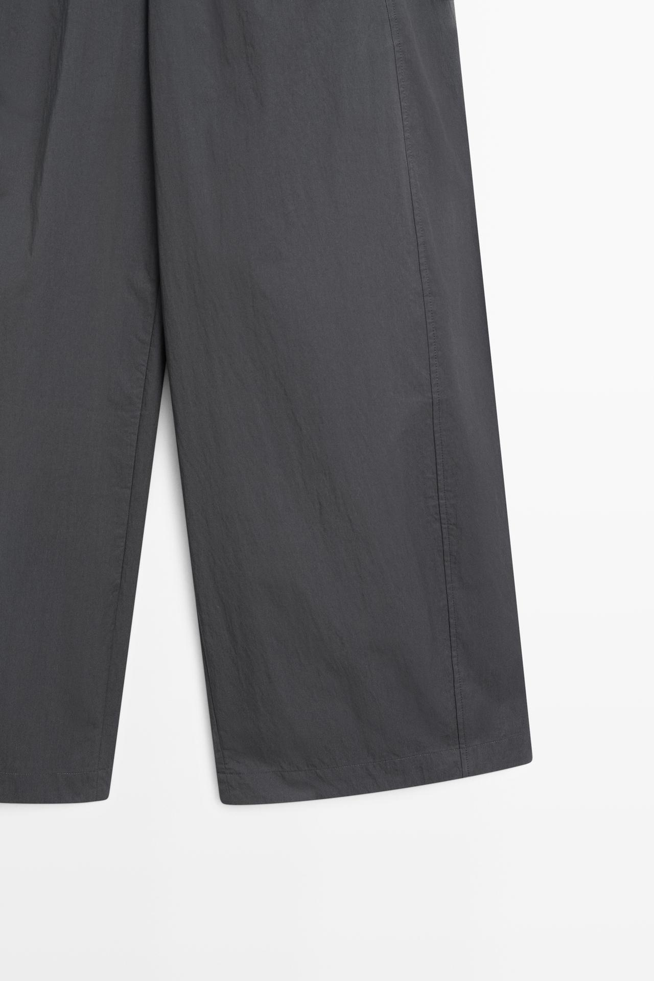 Cropped technical barrel fit pants — Blue