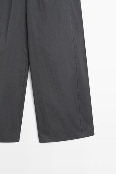 Cropped technical barrel fit pants — Blue 7