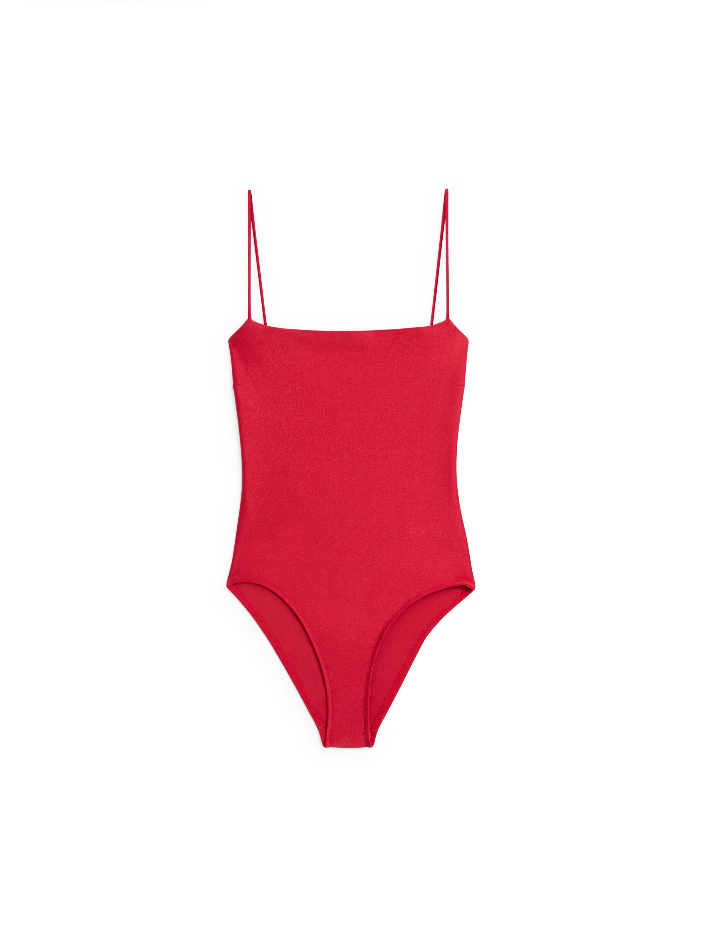 Swimsuit with thin straps — RED