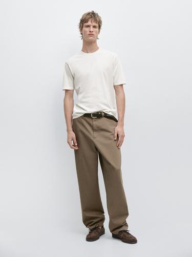 100% cotton short sleeve round neck T-shirt — CREAM 9