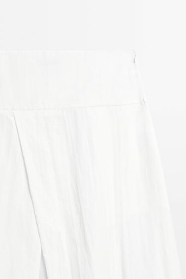 Midi skirt with yoke and pleated detail — WHITE 9