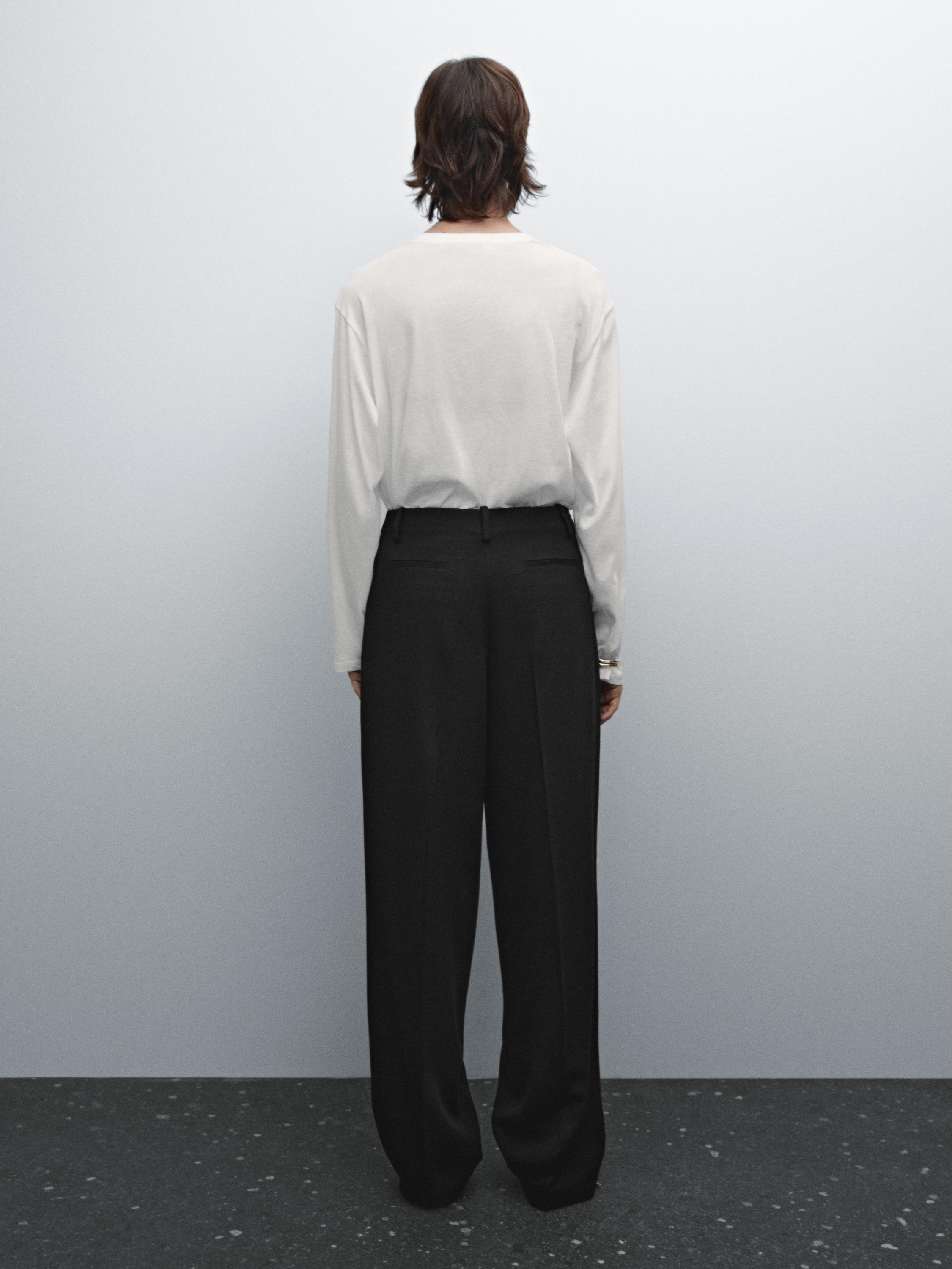 Darted trousers with tab detail