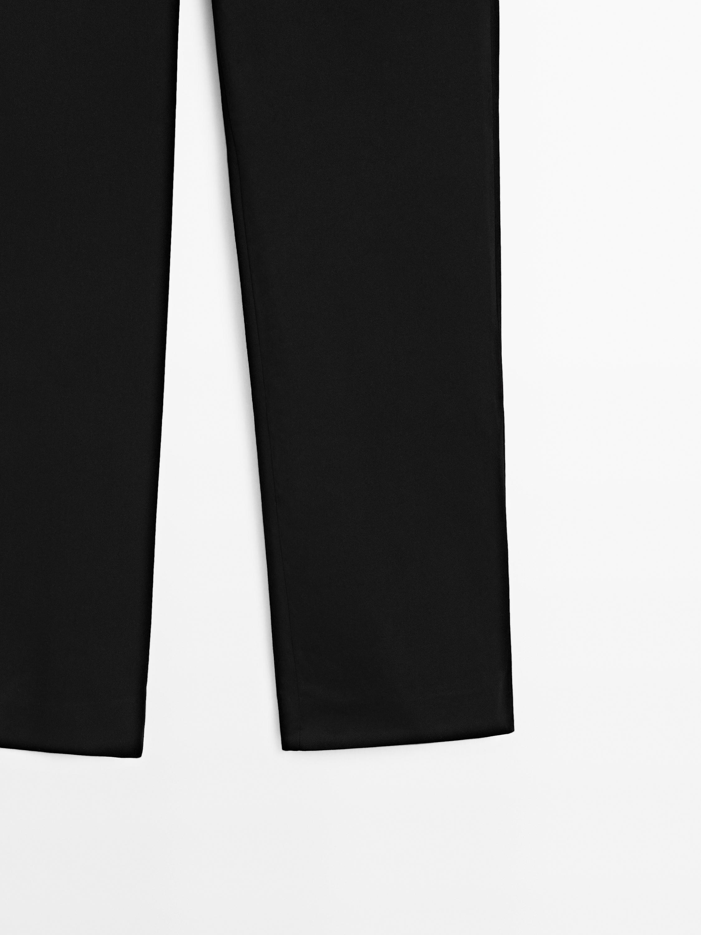 Pantalon straight en coton mélangé