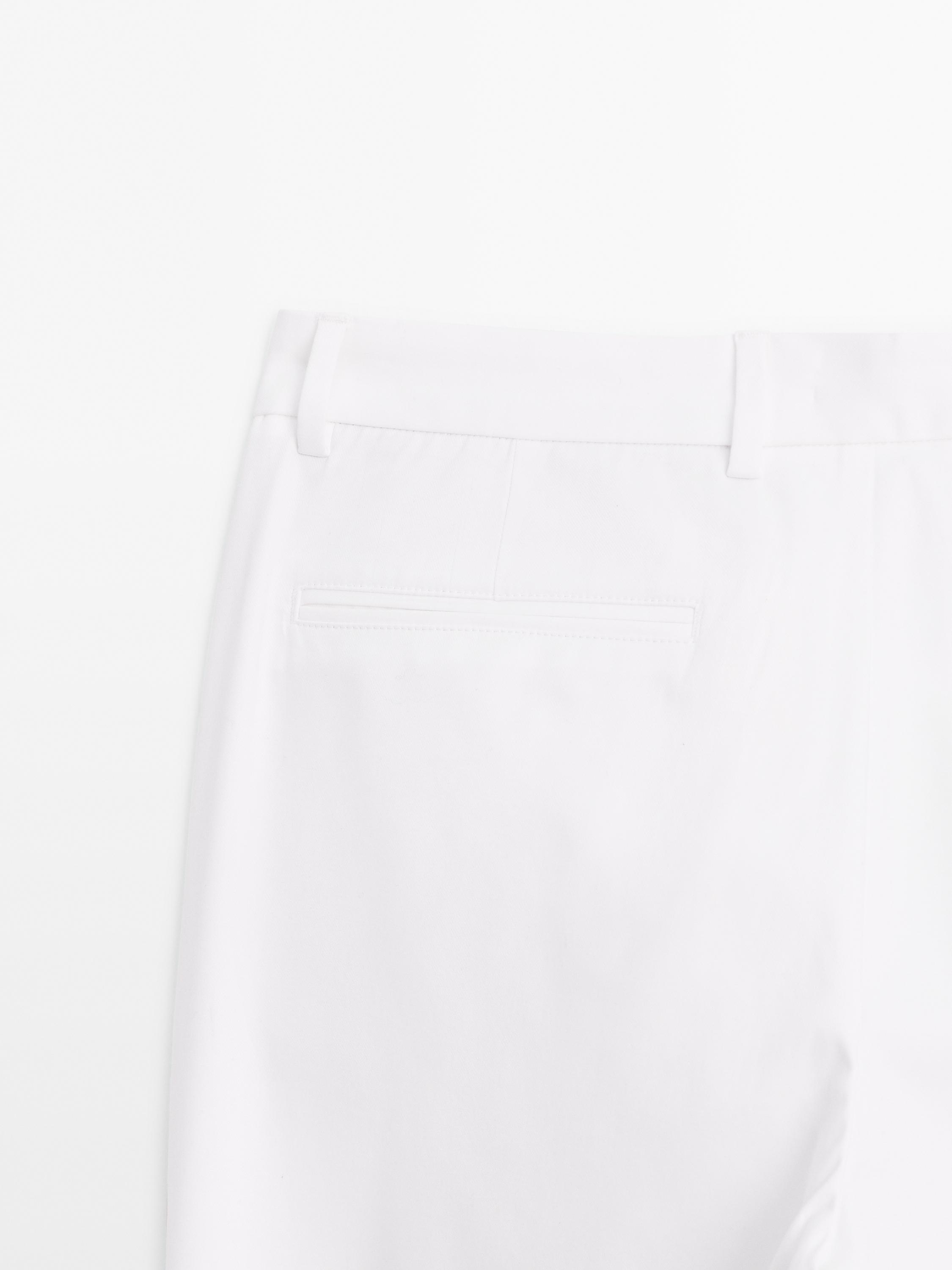 Cotton blend slim fit trousers