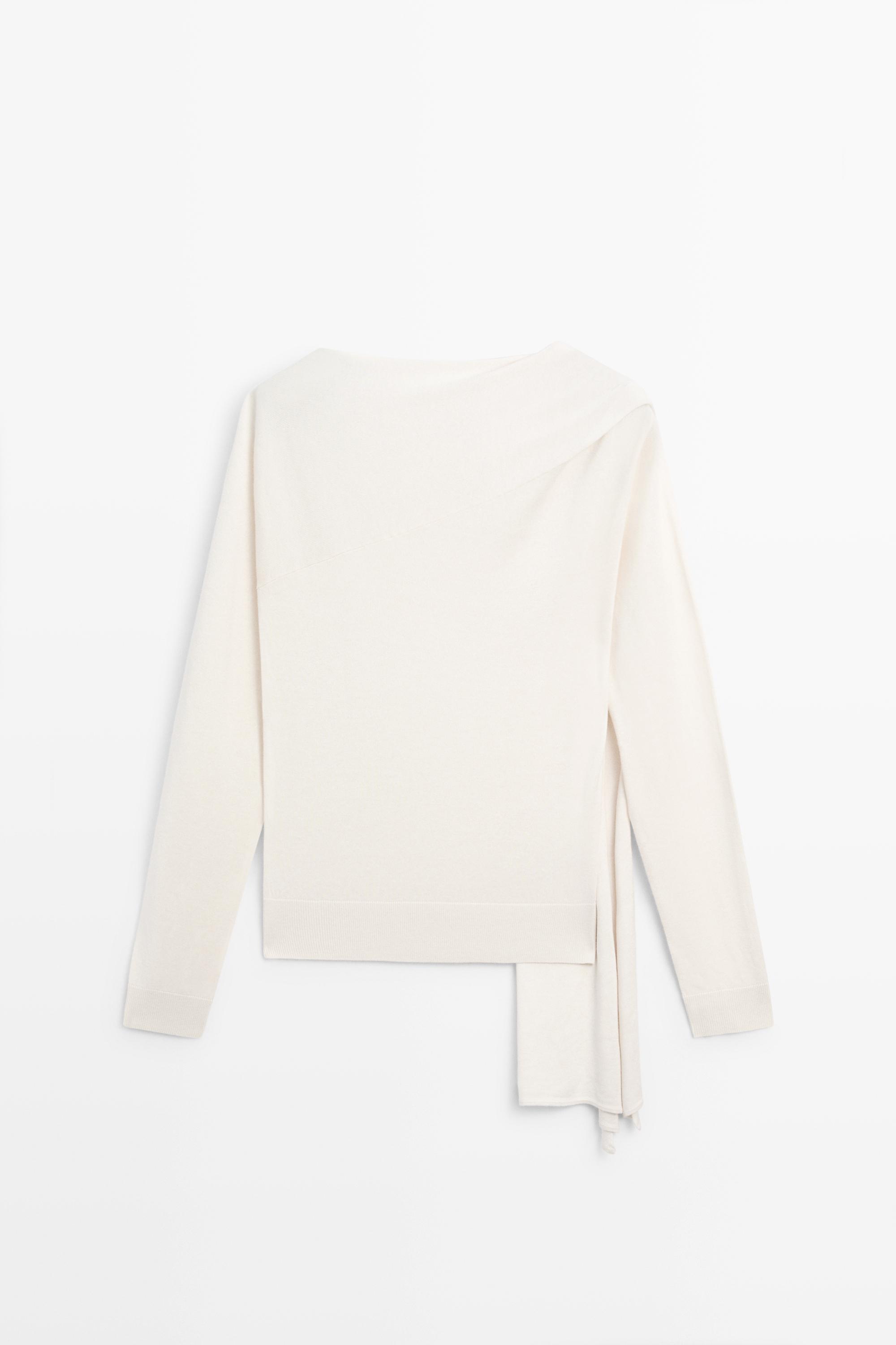 Silk blend knit sweater with scarf - STUDIO