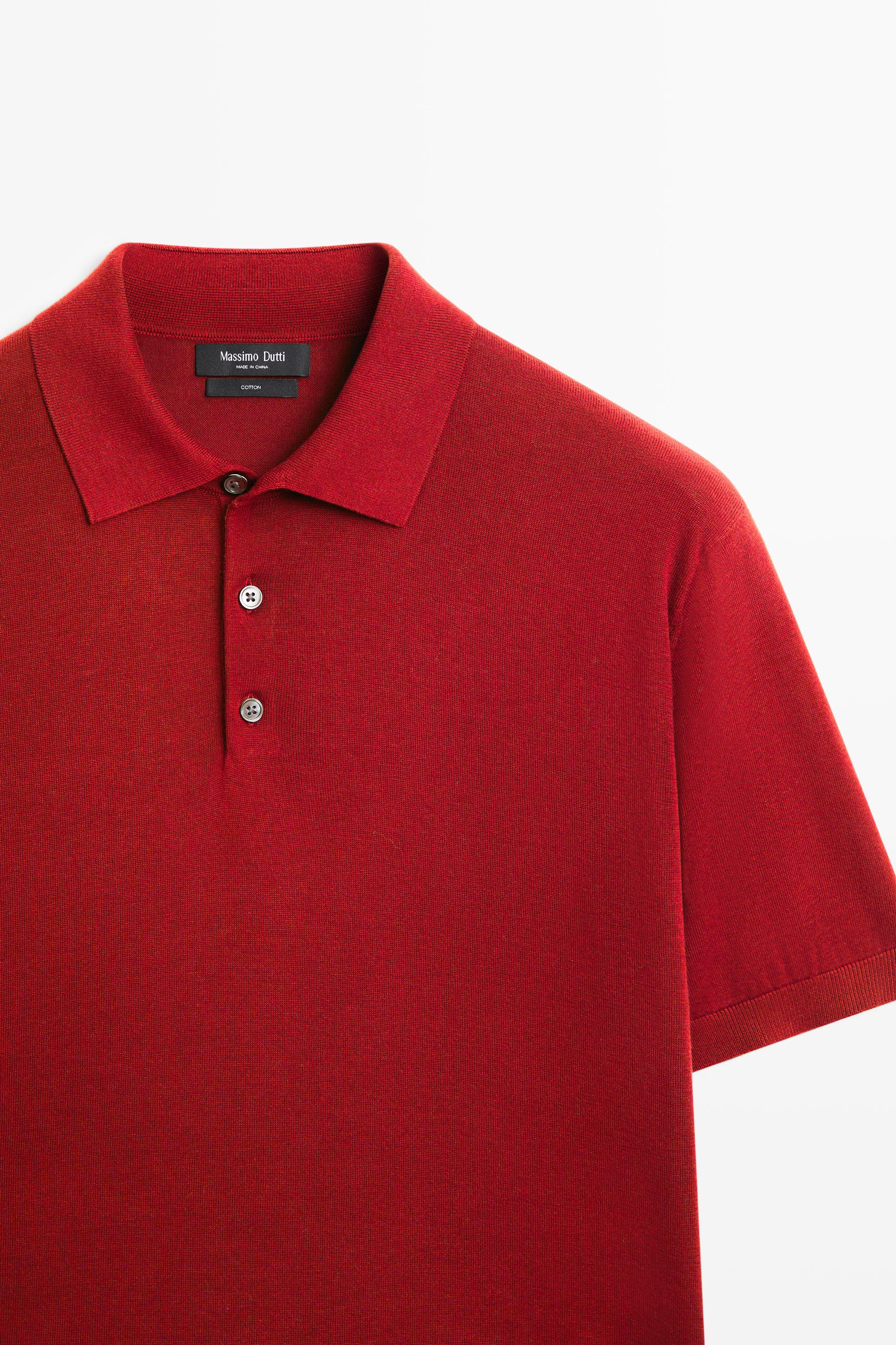 100% cotton knit polo sweater