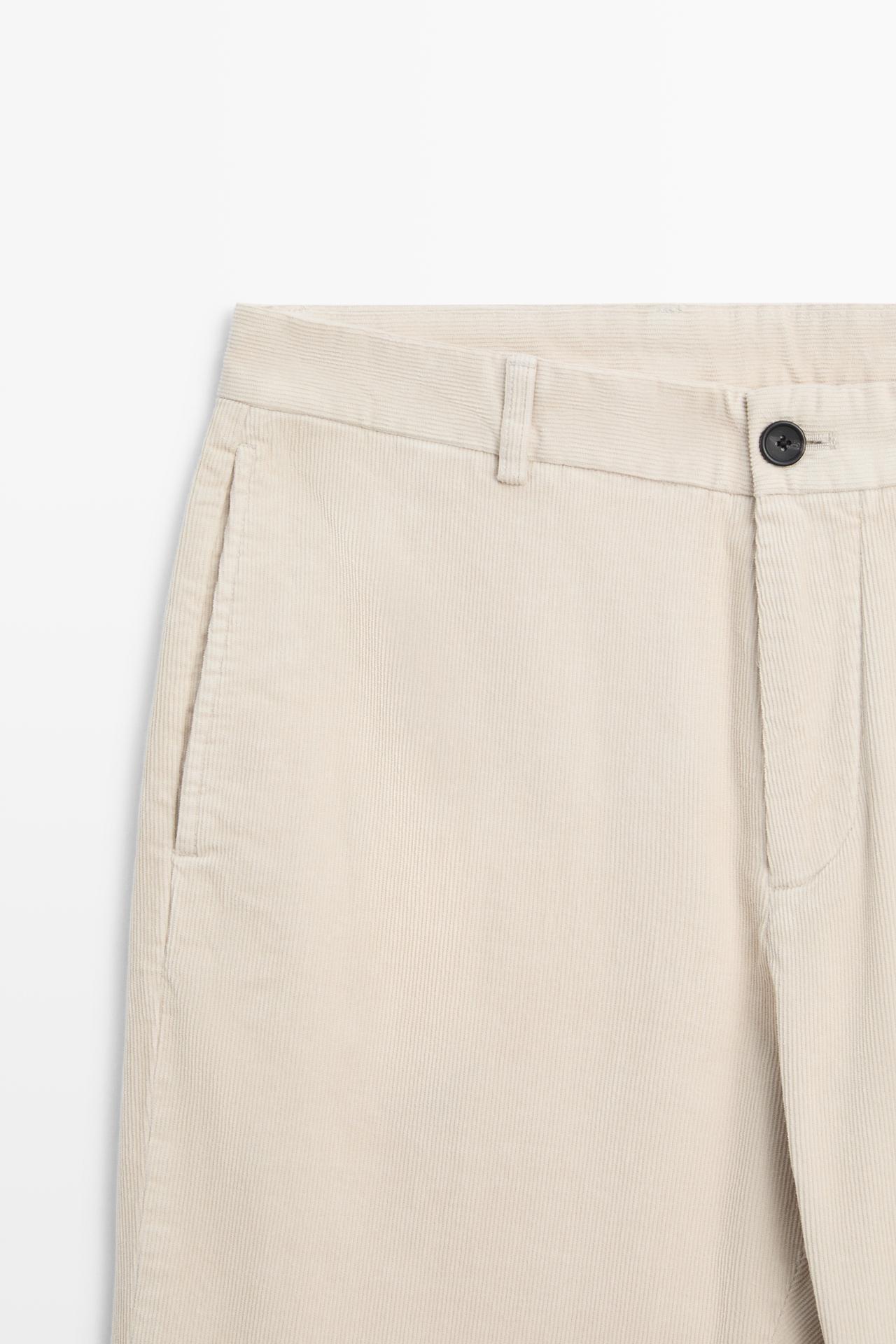 Slim fit corduroy pants — BEIGE