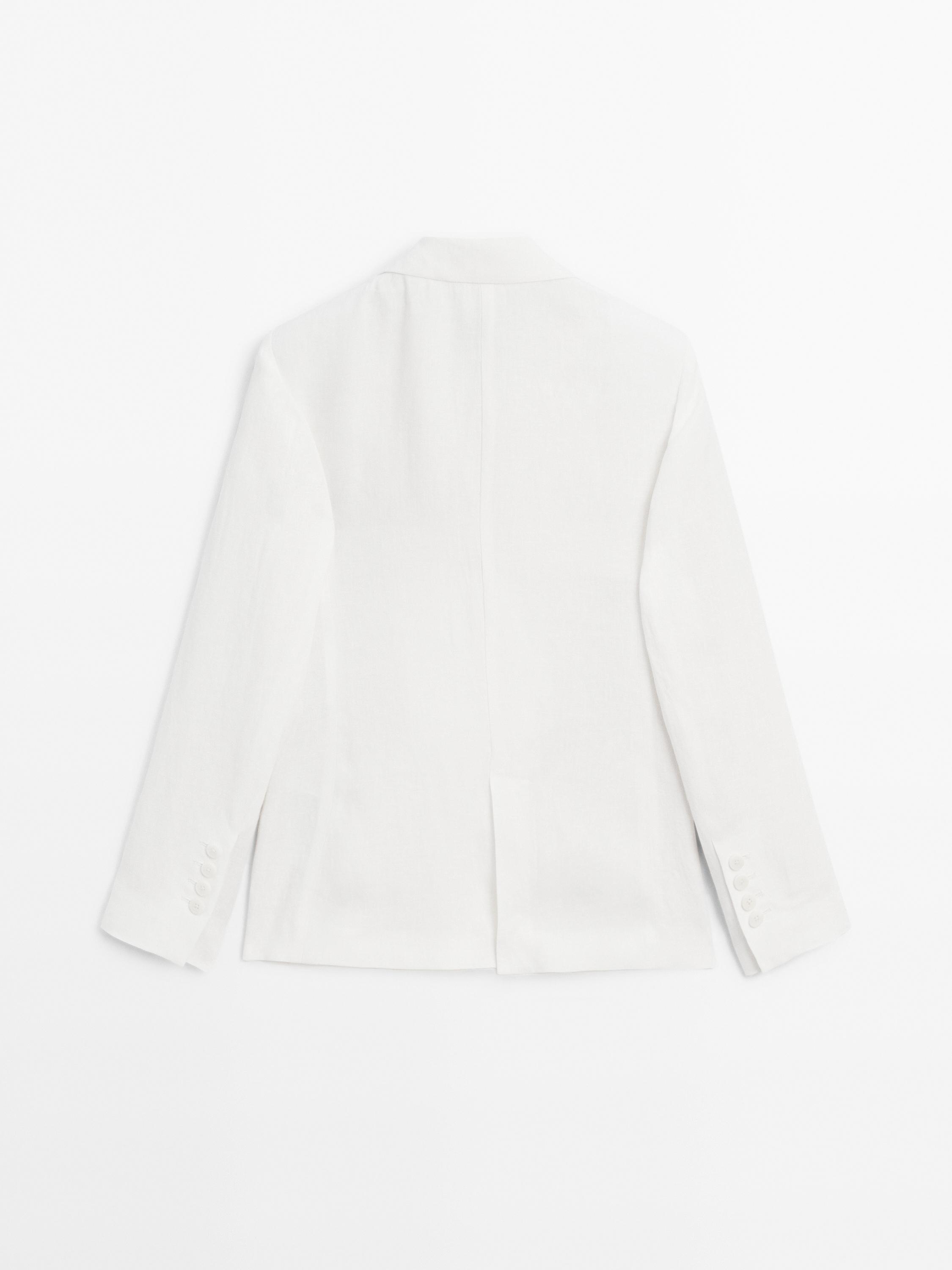 Fitted double-breasted linen blazer - Limited Edition