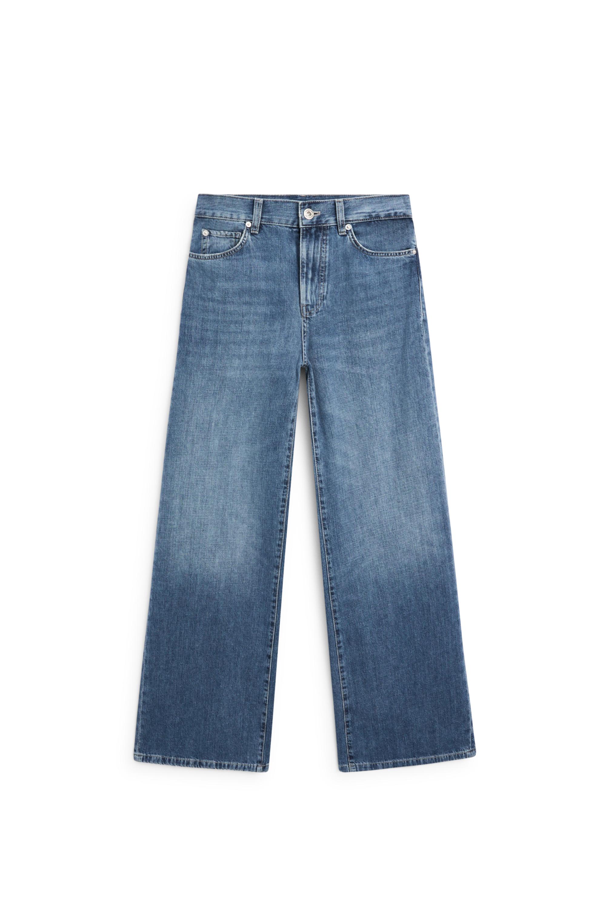 High-waist wide-leg jeans — MEDIUM BLUE