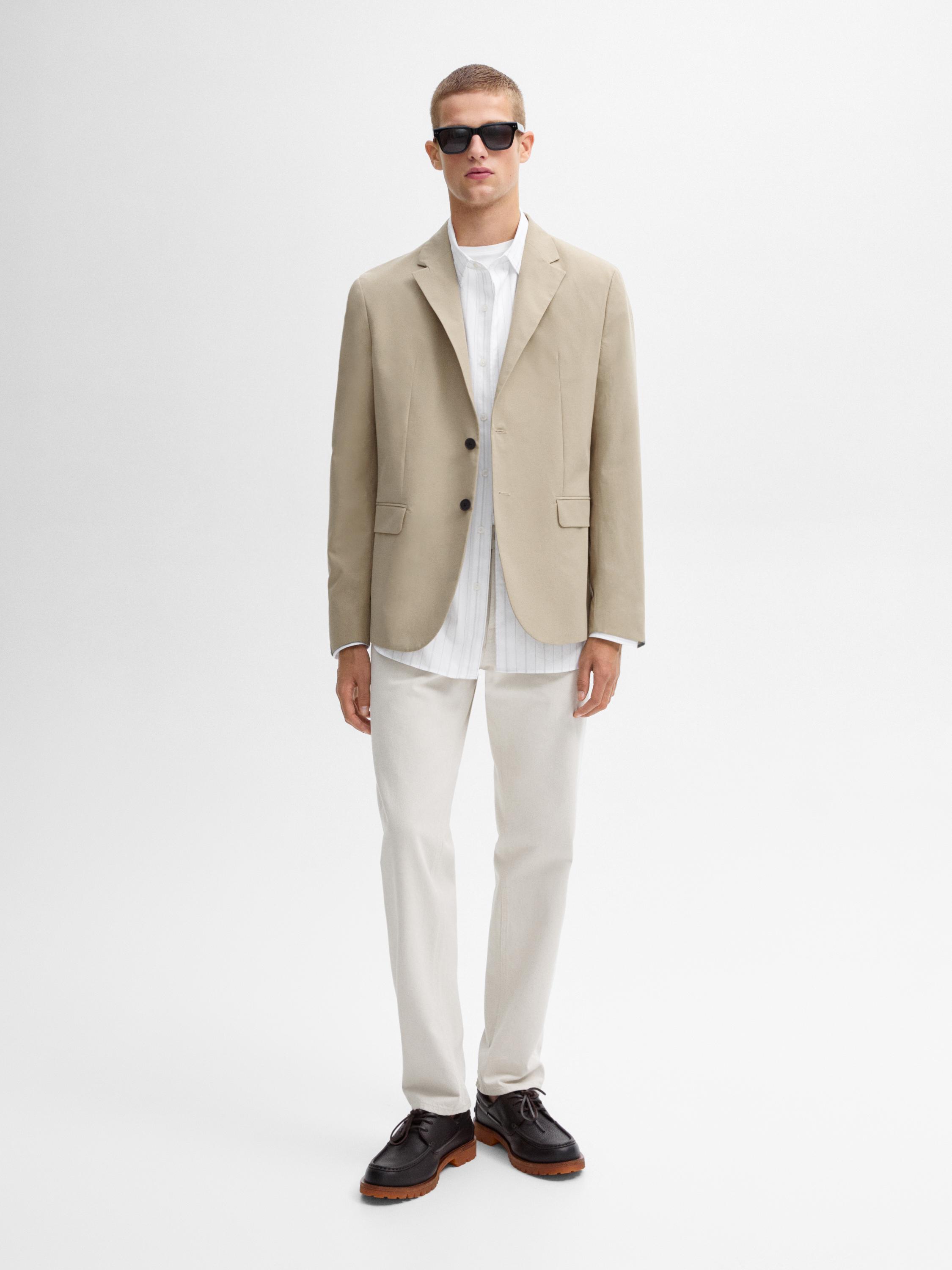 Blazer en coton micro-sergé émerisé