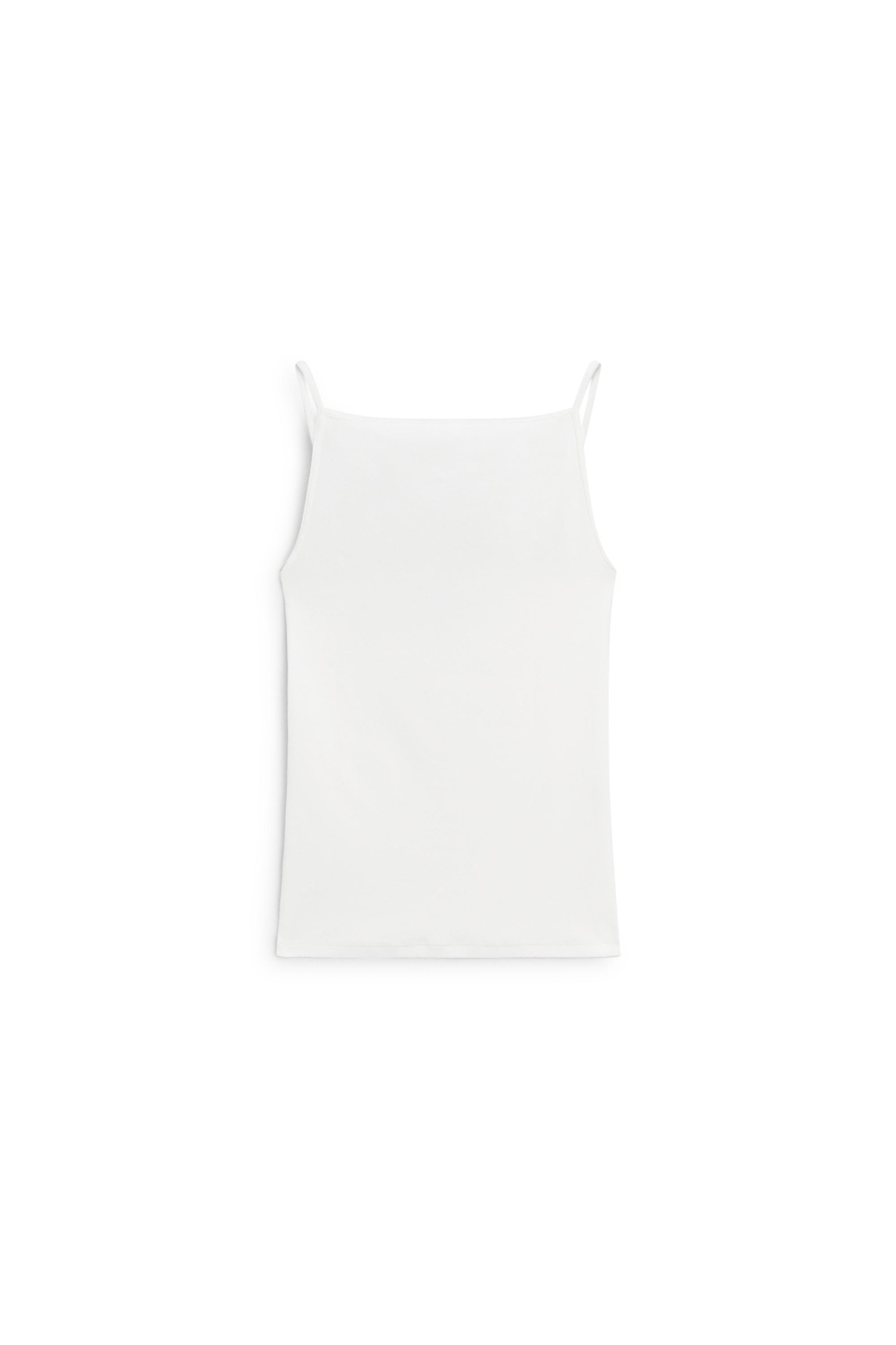 Cotton blend camisole top — WHITE