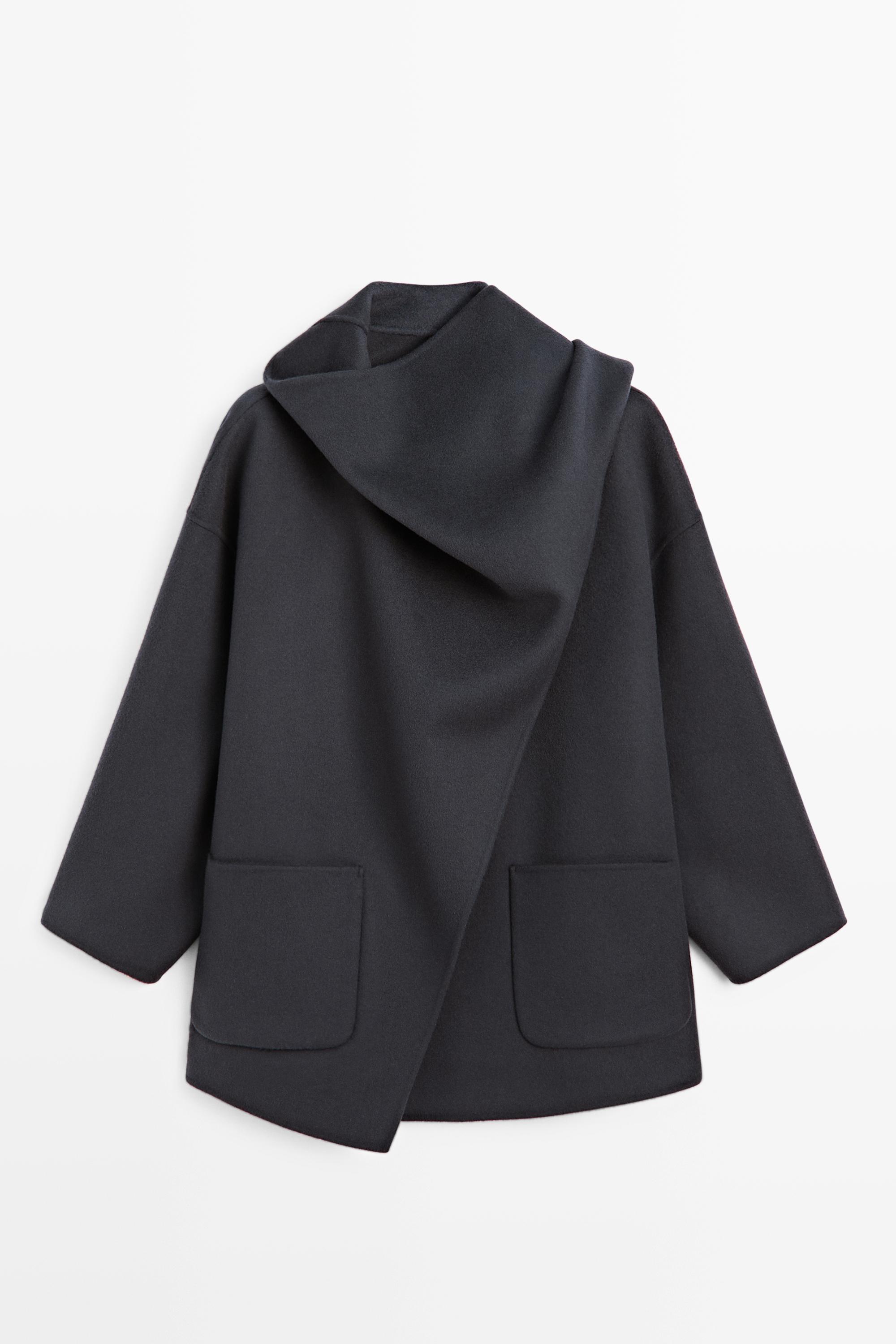 Mid-length coat with scarf detail