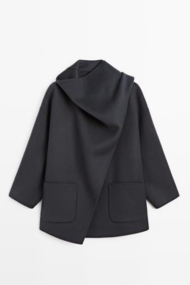 Mid-length coat with scarf detail — MEDIUM BLUE 2